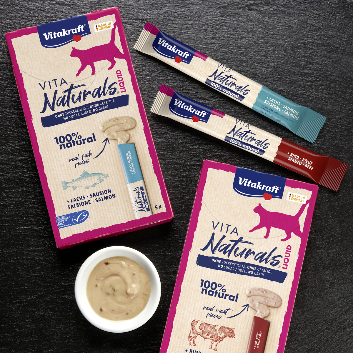 Vitakraft Vita Naturals Liquid 牛肉 100%天然貓條 5pc/盒