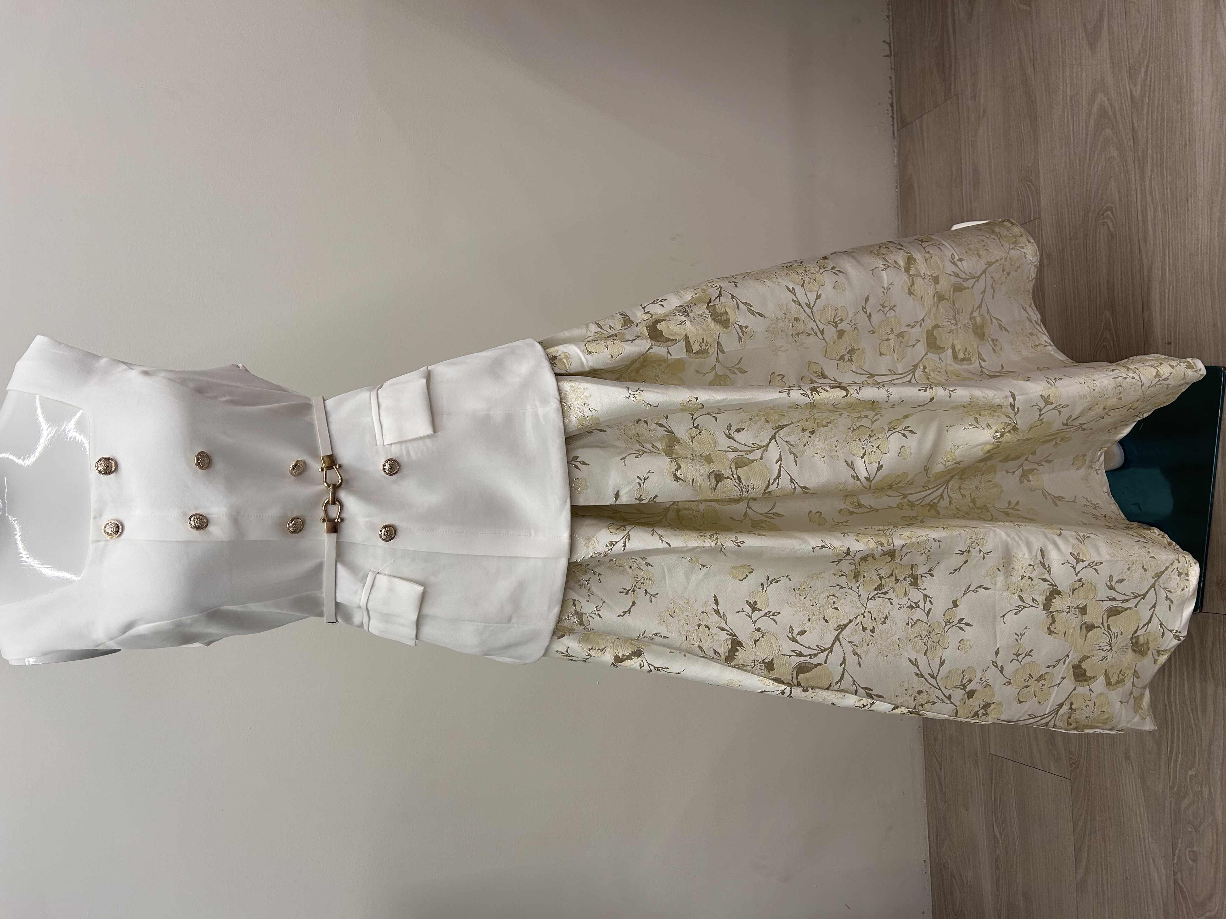 581.WB BTS Top + Embroidered Skirt