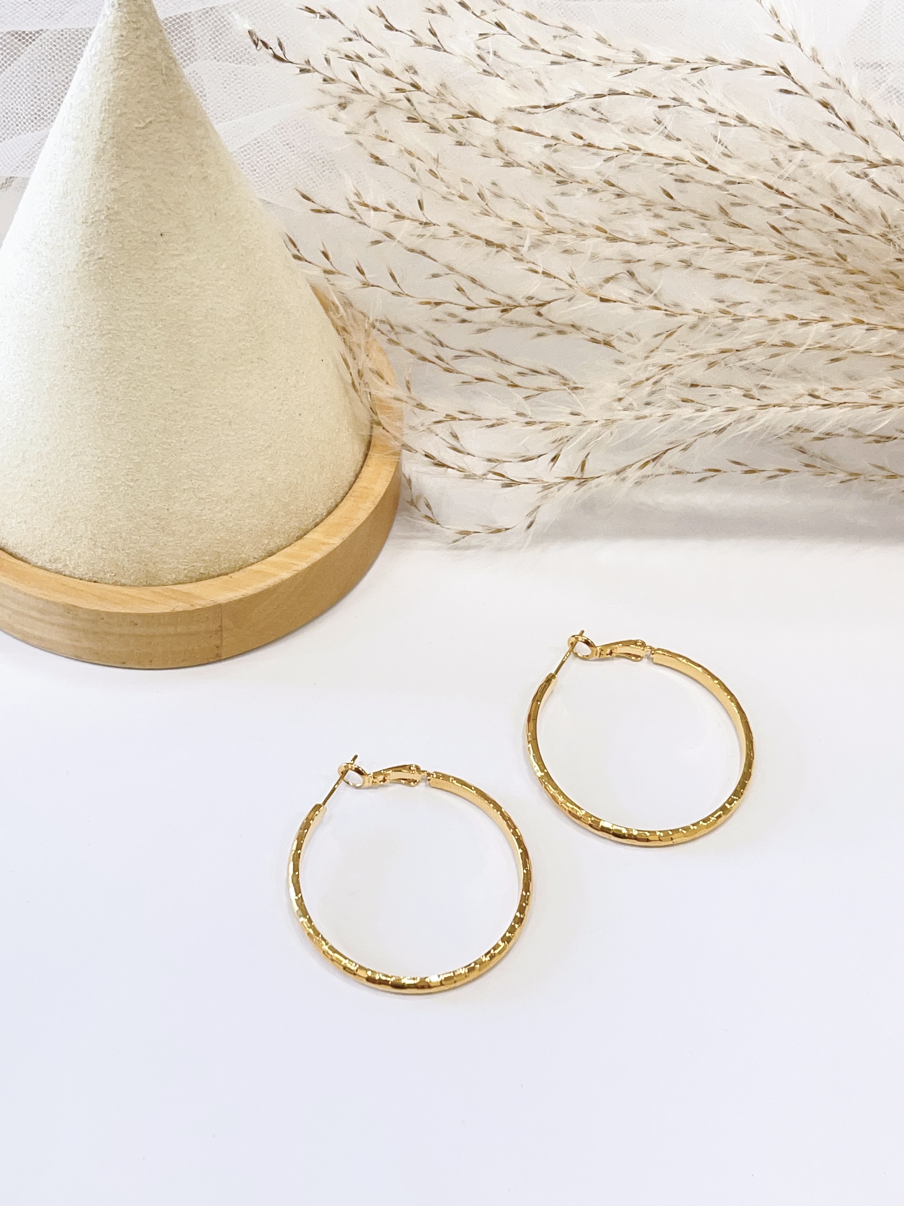 法式金色简约耳圈耳环