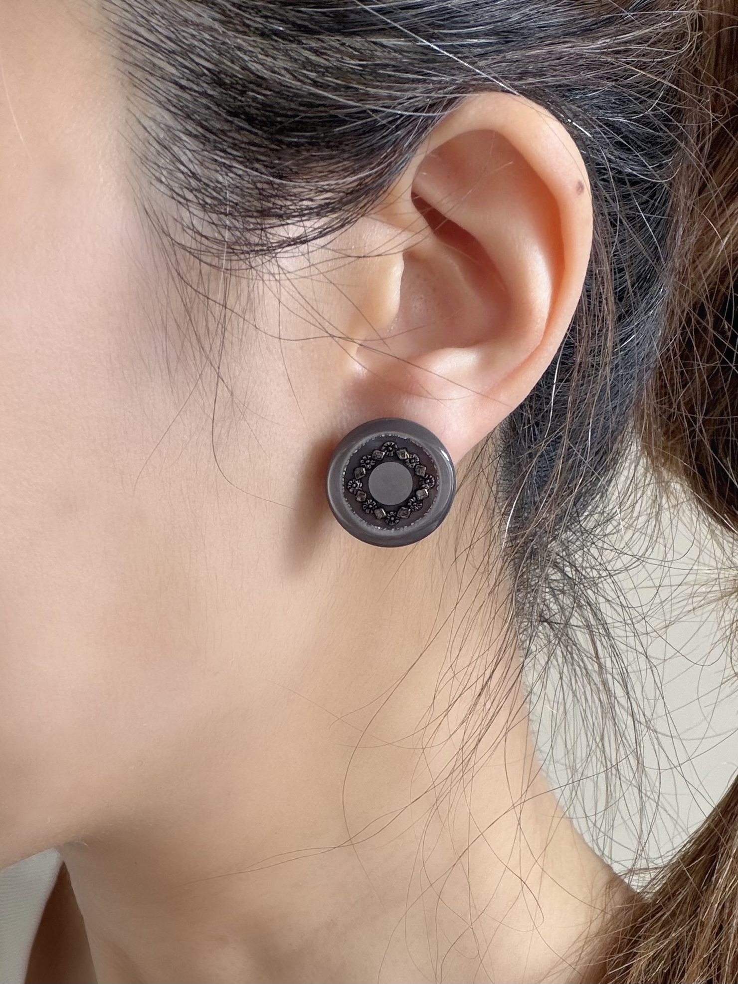 日本Vintage鈕扣耳環