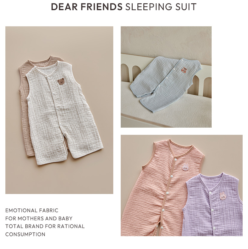 DOTTODOT 七彩棉花糖系列-3重棉紗自由伸展連體睡袋