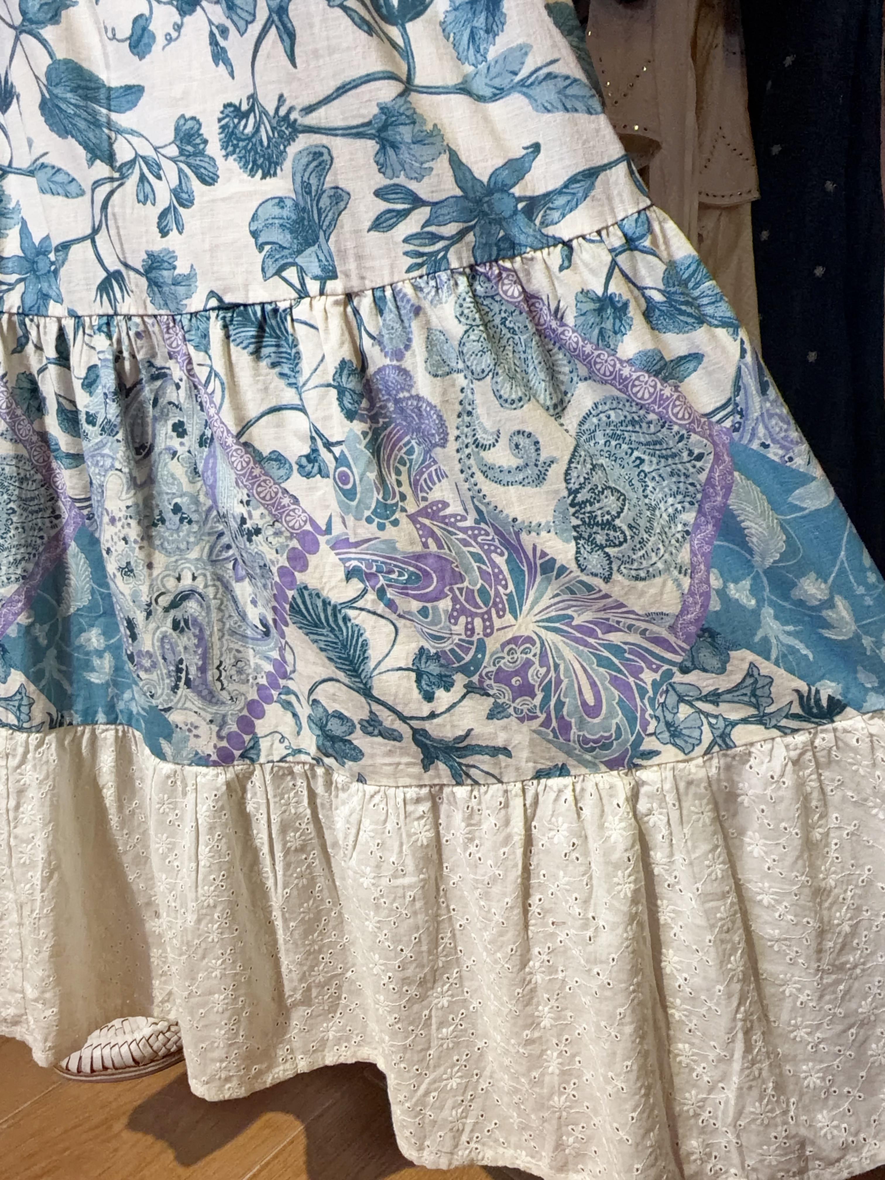 Blue X White Floral Frech Style 3-layer OP 50" #1155