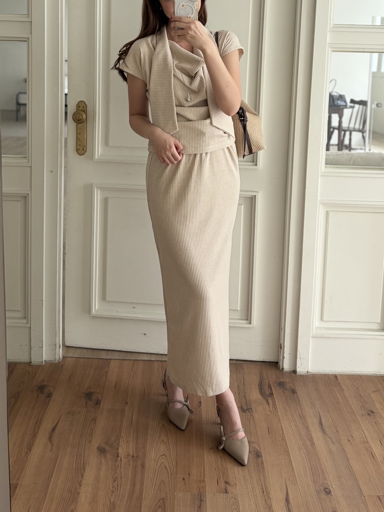 Softy Tie Detail Set (Nude Beige)