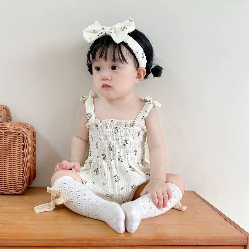 790901 | Baby Girl Floral Smocked Romper