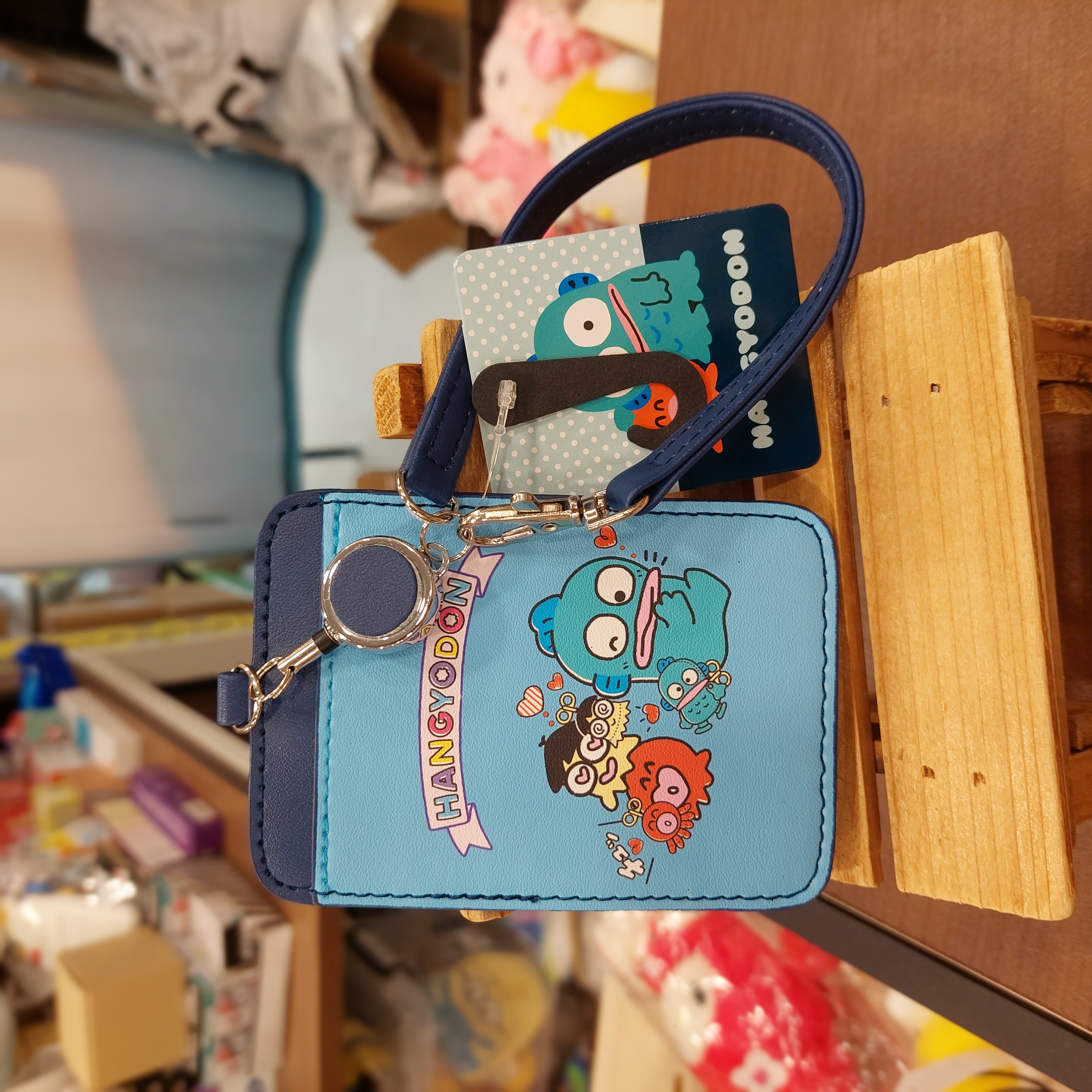 原裝日本 Sanrio Hangyodon 水怪 漢頓 伸縮繩 卡套 八達通套
