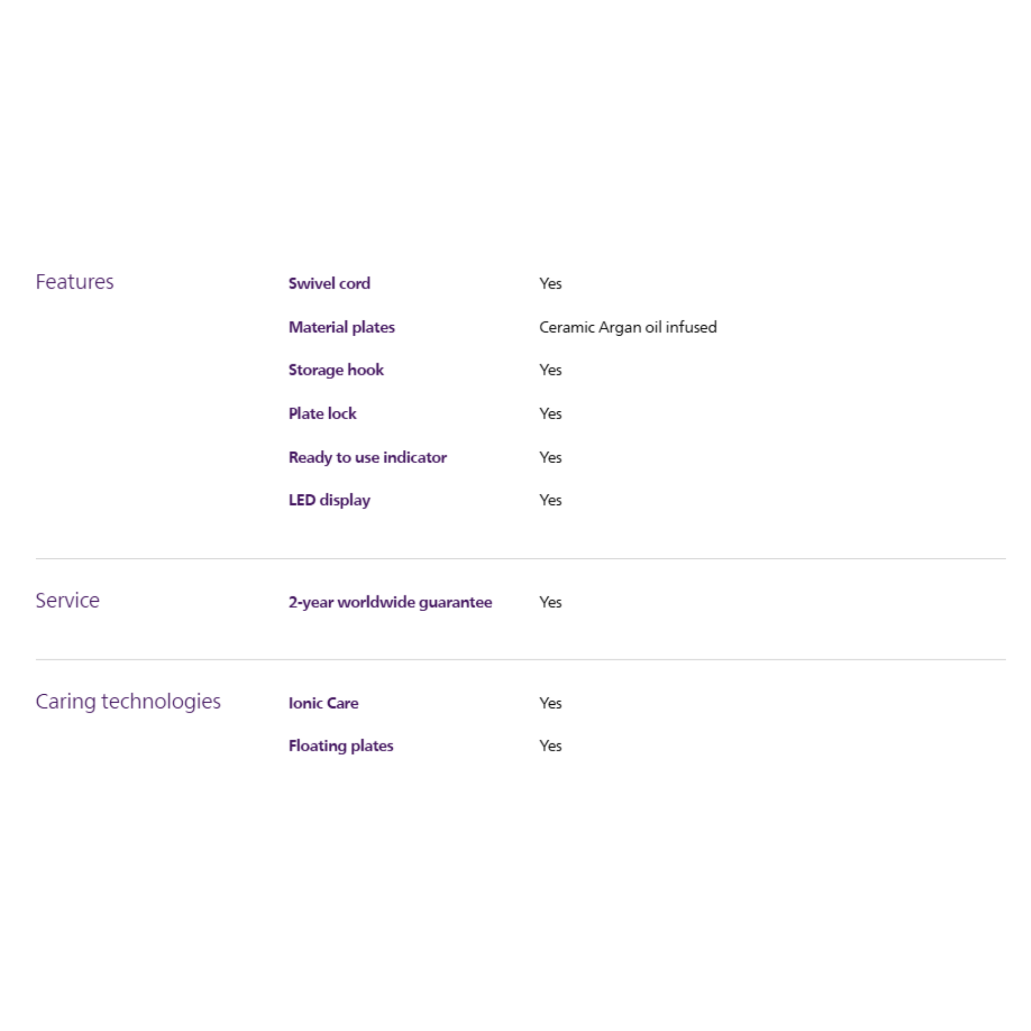 Philips 7000 Series Ionic Hair Straightener (BHS732/00)