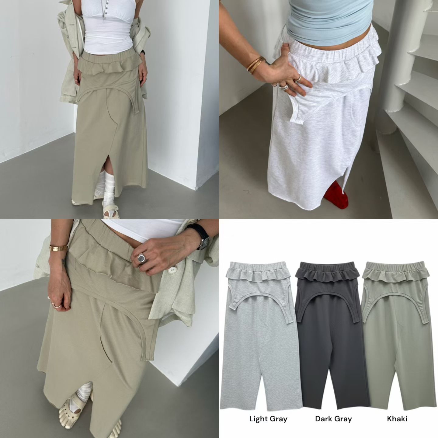 Layering summer cotton skirt