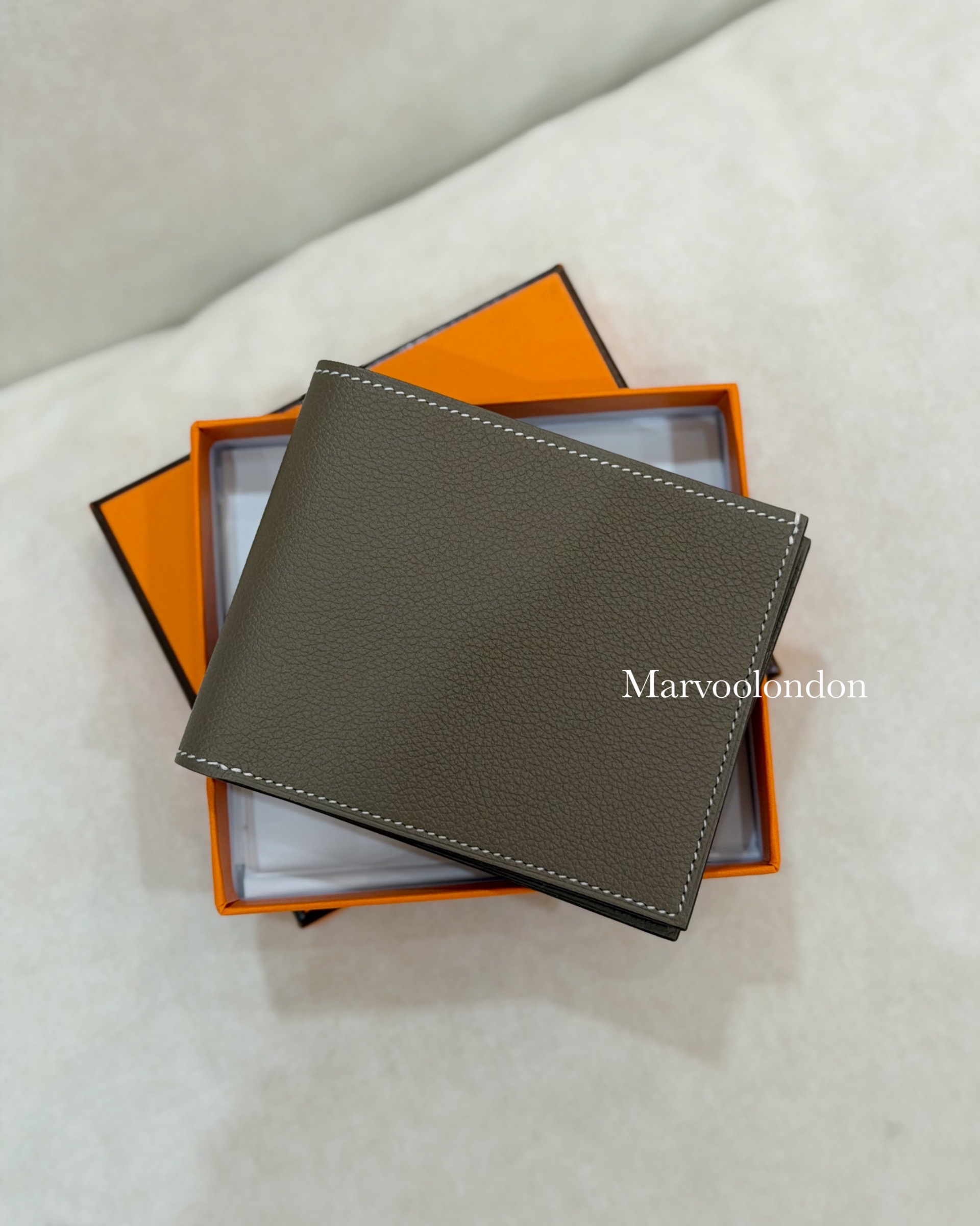 特價出✨Hermes Citizen twill wallet  8卡位 ❤️大象灰 Evercolor 皮