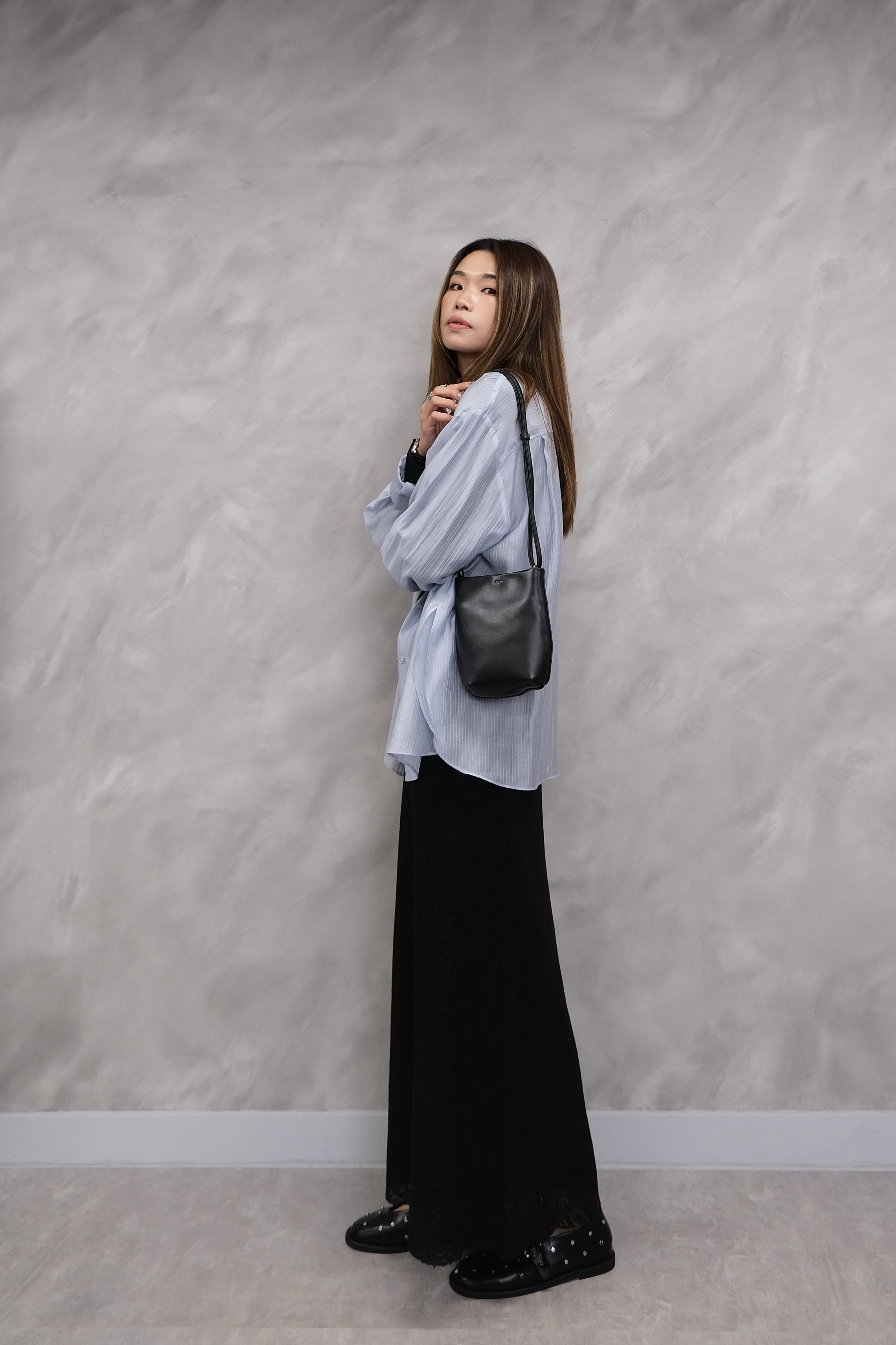 Mini leather knot bag