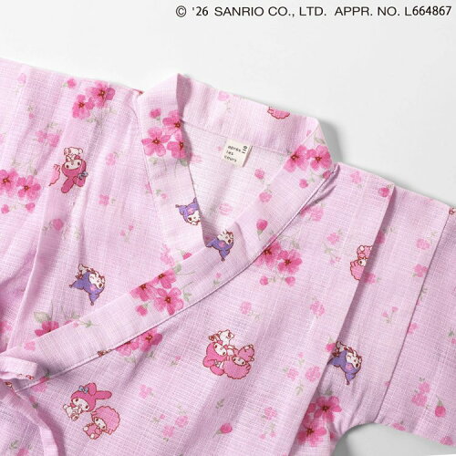 🆕【⭐訂購⭐】🌀 🇯🇵 日本直送 #Kitty / #Melody+#Kuromi 荷葉邊 喇叭袖 甚平+腰帶 三件套裝🌀 [ELDA-0083][260509]