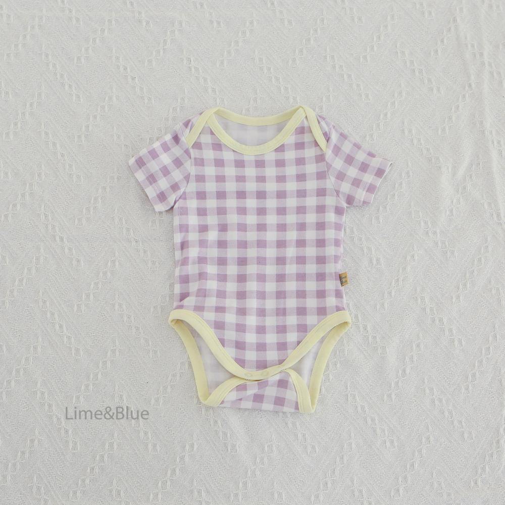 Summer Cracker Check Short-Sleeve Baby Suit