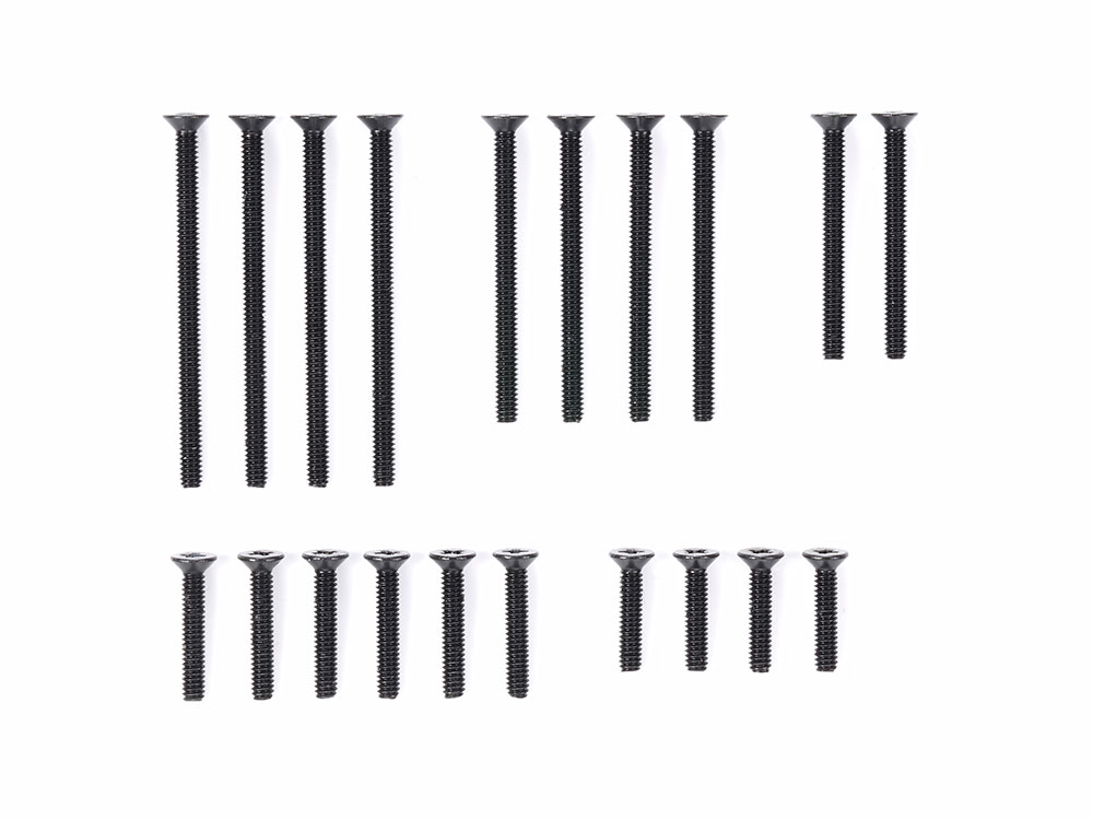 STAINLESS STEEL COUNTERSUNK SCREW SET (10/12/20/25/30mm, BLACK)