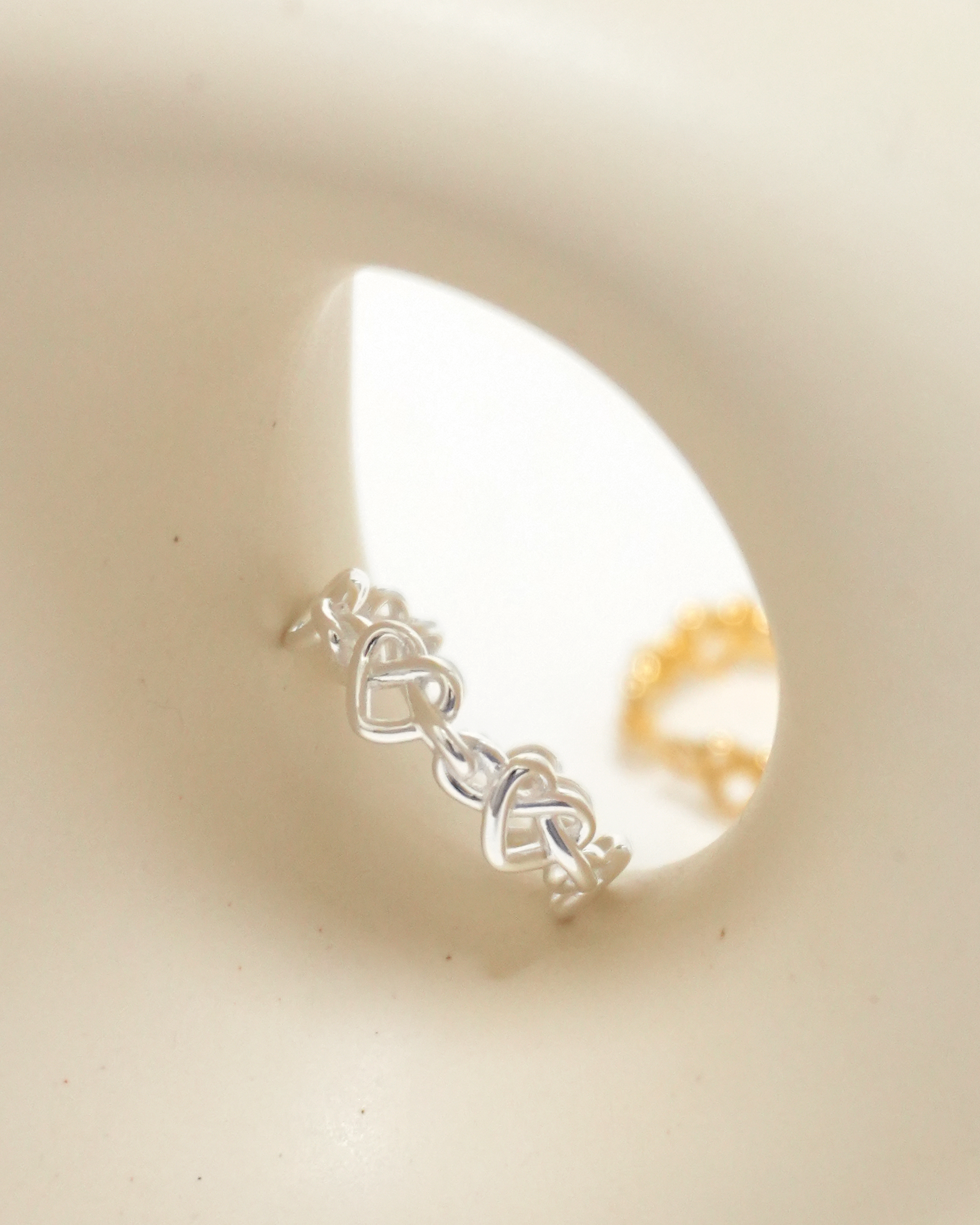 Twisted Heart Loop Ring
