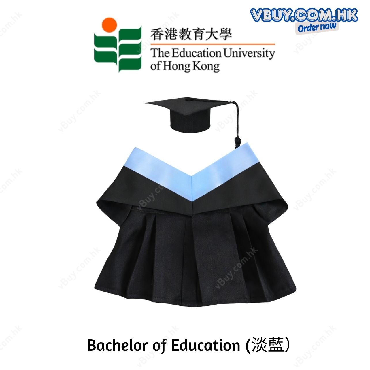 vBuy 訂製香港教育大學公仔畢業袍  教大EDU公仔畢業袍 可加綉字 加綉名獨一無二