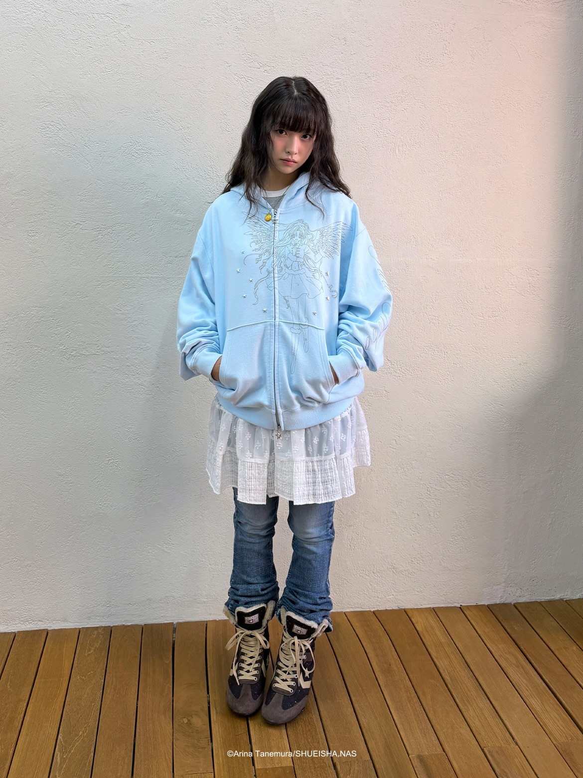 ANGEL ZIP UP HOODIE｜韓國 星河滿月 X CAVISH 服飾系列 (Full Moon） (26204-P)