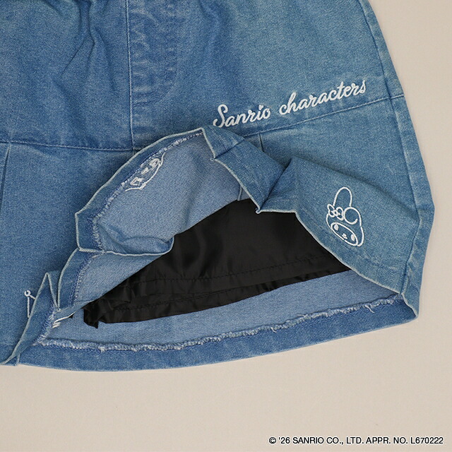 🆕【⭐訂購⭐】 🇯🇵日本直送 🌀#Sanrio 刺繡牛仔百褶裙 (附內襯短褲)［2款選］🌀[ELIA-0108][261015]