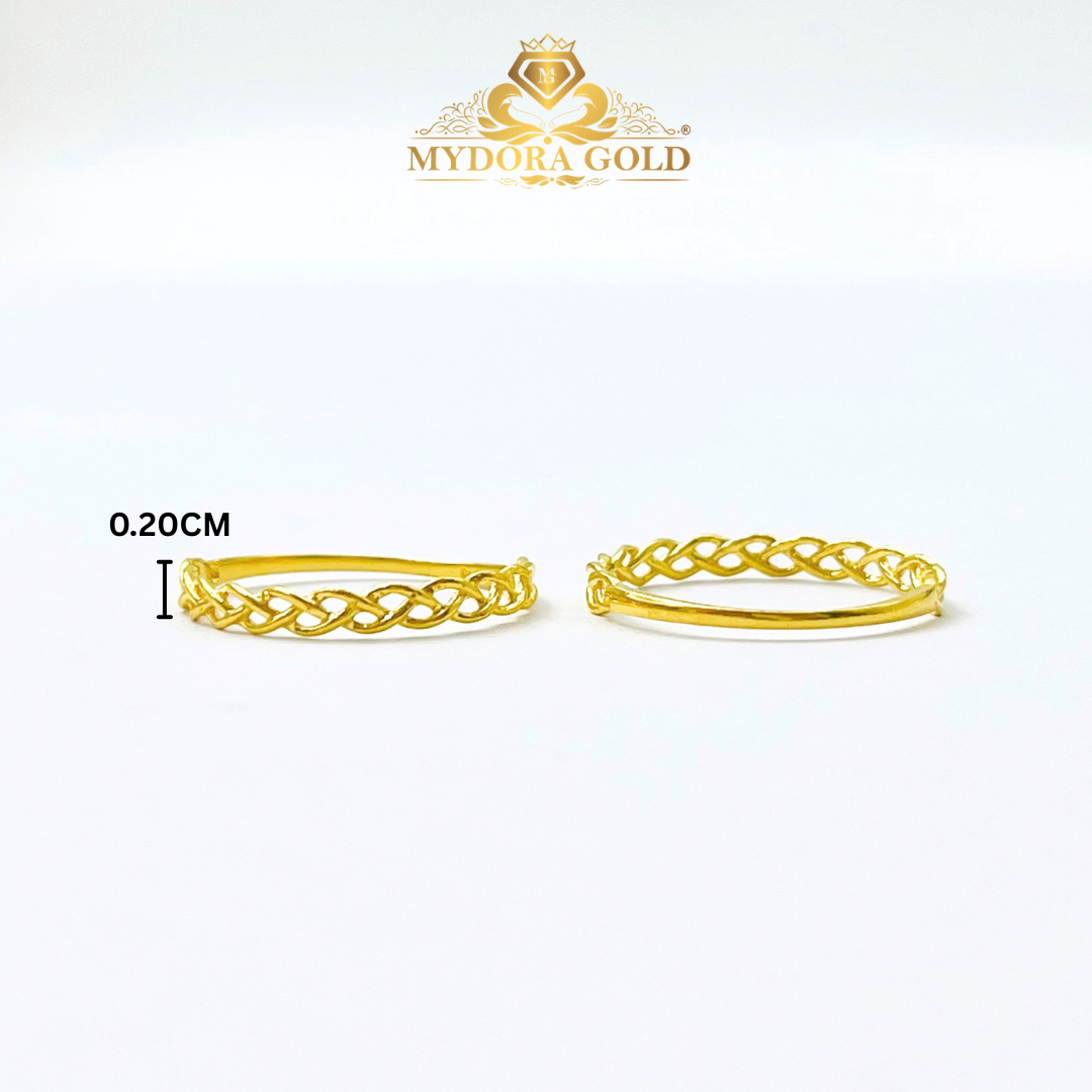 MYDORA Cincin Rapunzel Minimalist | Cincin Fesyen Series l Cincin Emas 916 [916 Gold Ring]