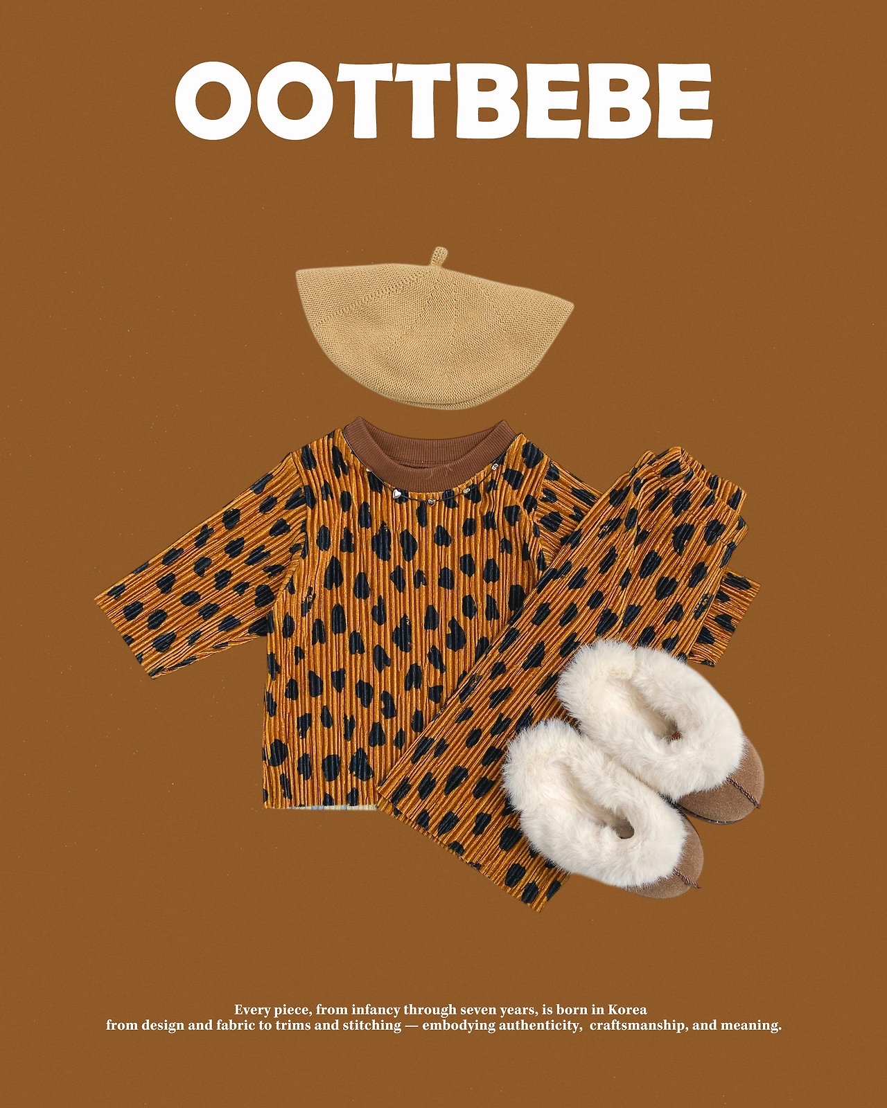 OOTT | Velvet Leopard-Print Pleated Matching Set