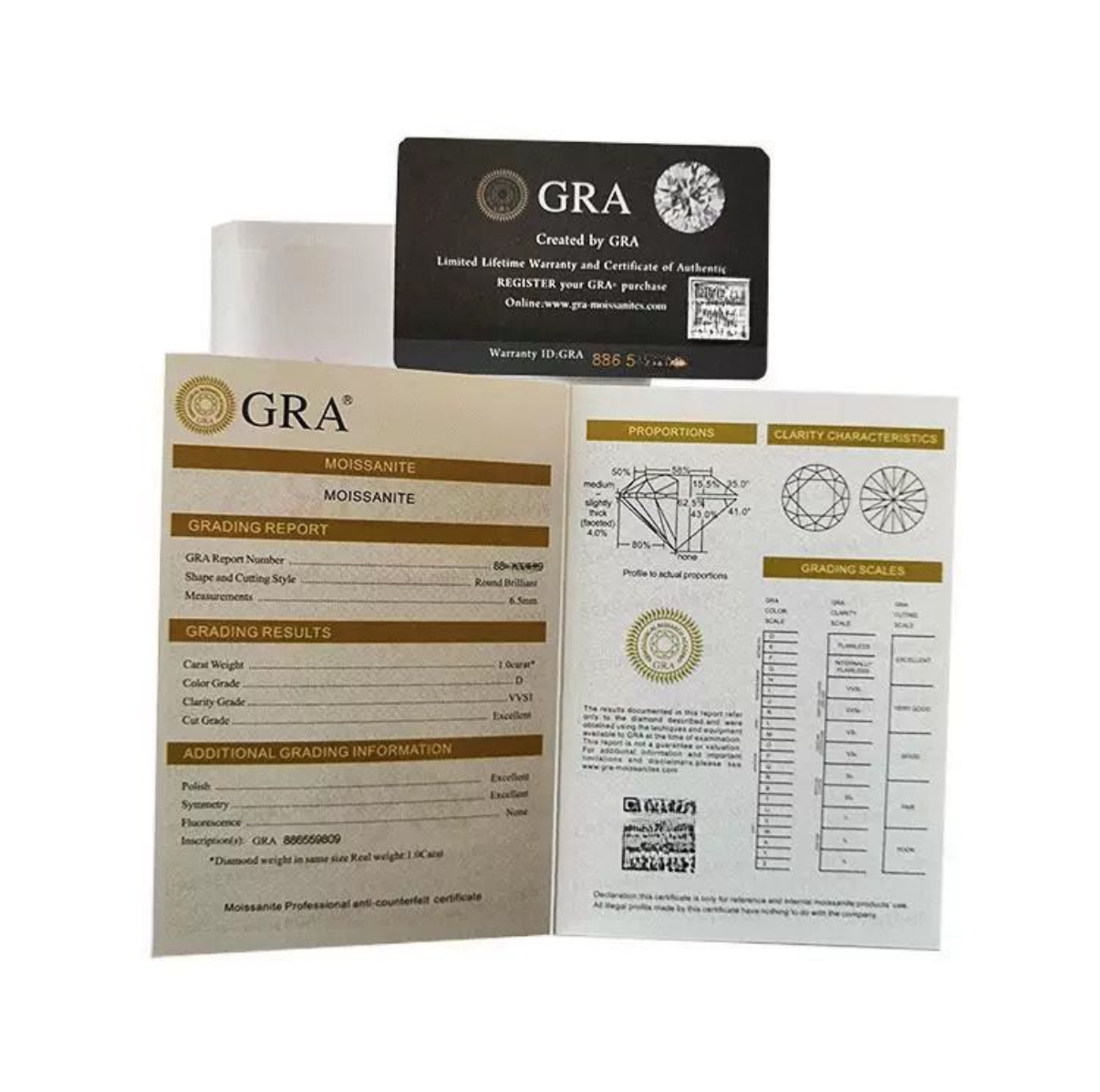 戒指耳環證書以及盒子