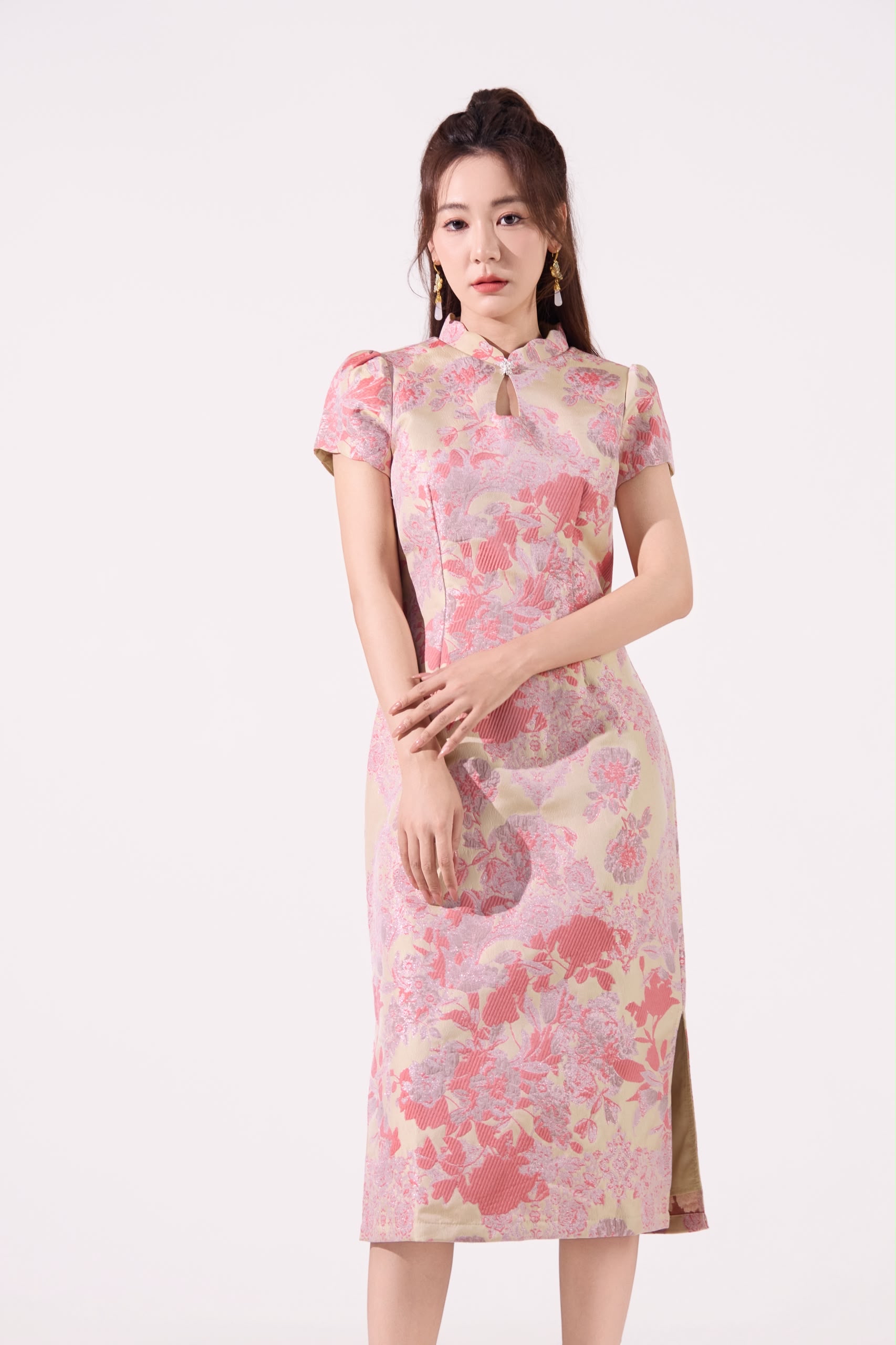 14241387 Florielle Jacquard Cheongsam