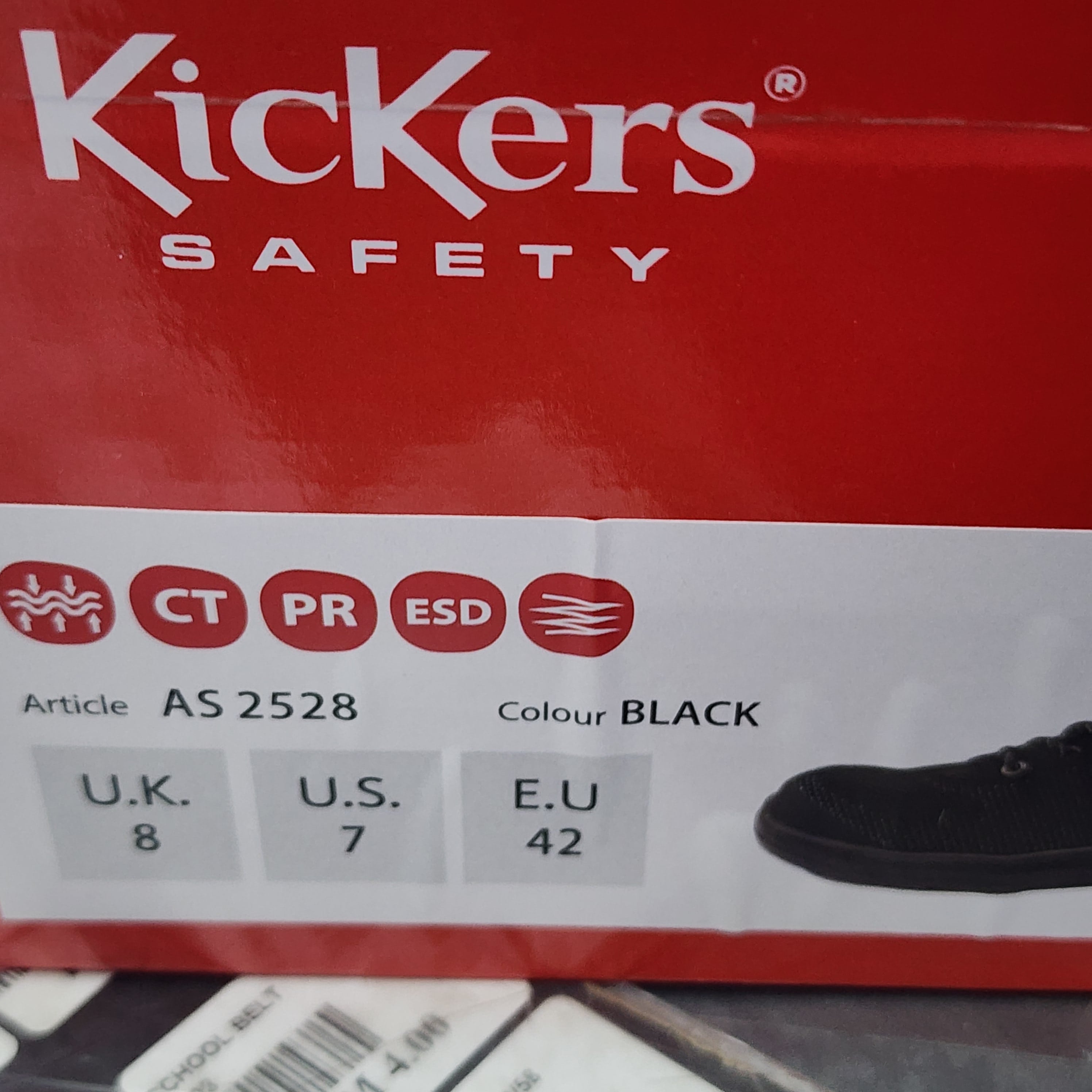 KicKers 2528 Safety Ankle Cut Lace ESD Black Blue Safety Shoes Kasut Keselamatan