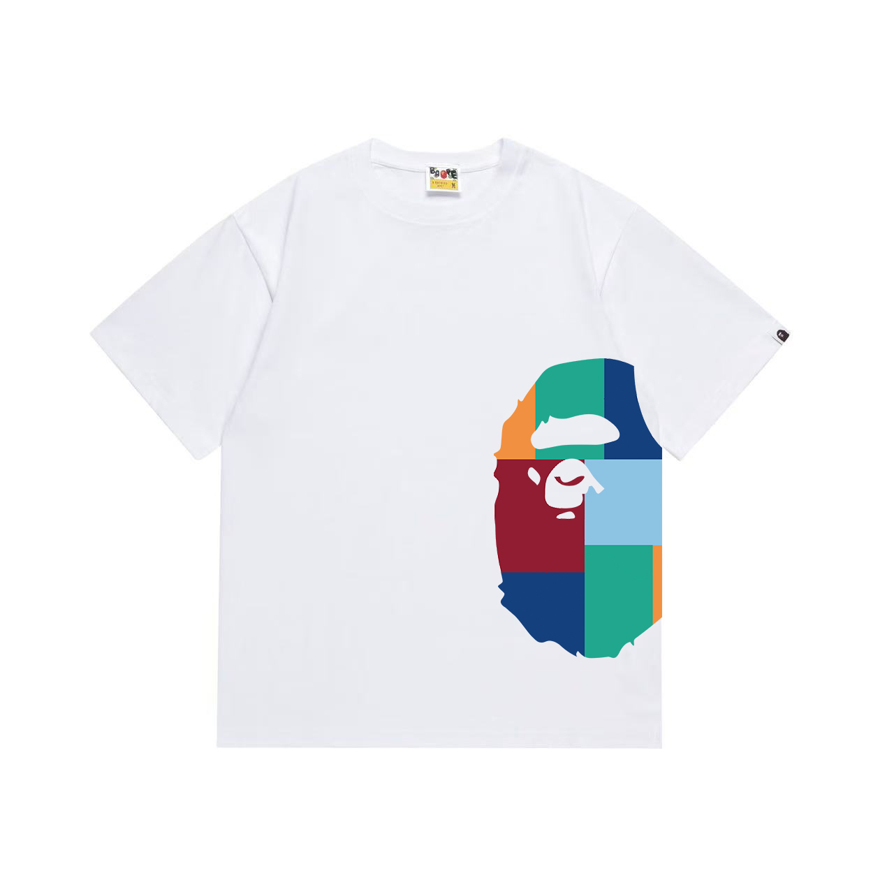 Bape Color Block Side Big Ape Head Tee