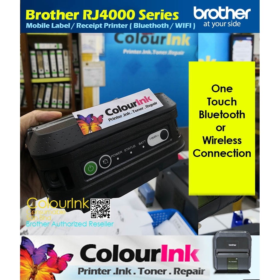 Brother RJ-3150 WIFI Bluetooth RuggedJet Portable Label Thermal Receipt Printer 3 Inch Thermal Printer RJ4040