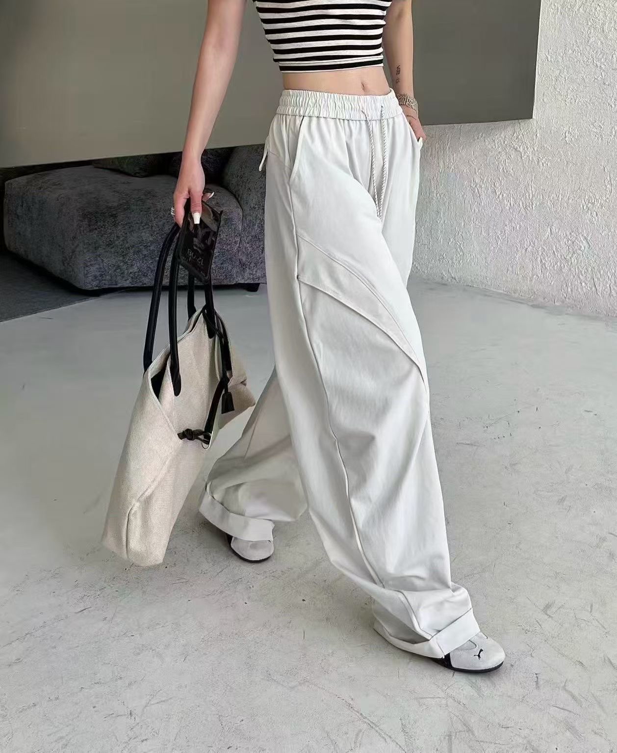 橡筋腰彎刀cut 休閒褲