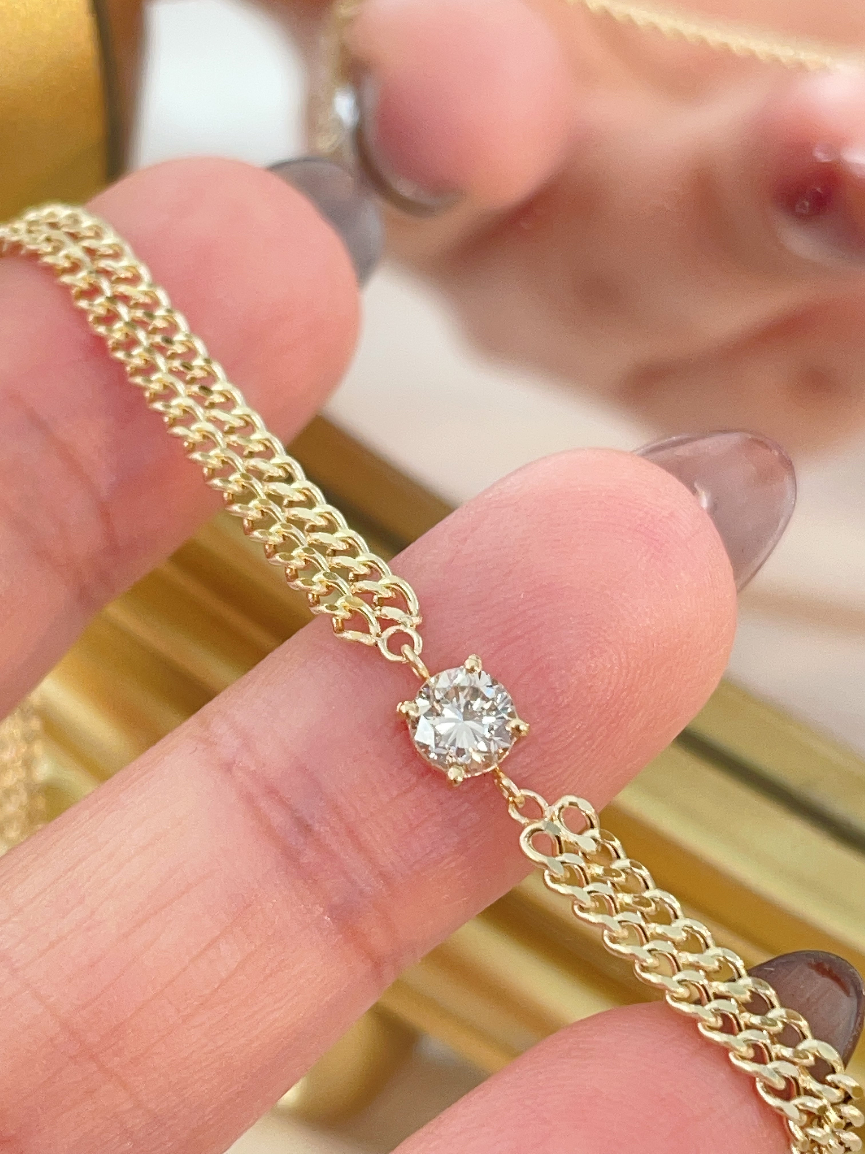 Diamond double-layer Cuban bracelet N240373