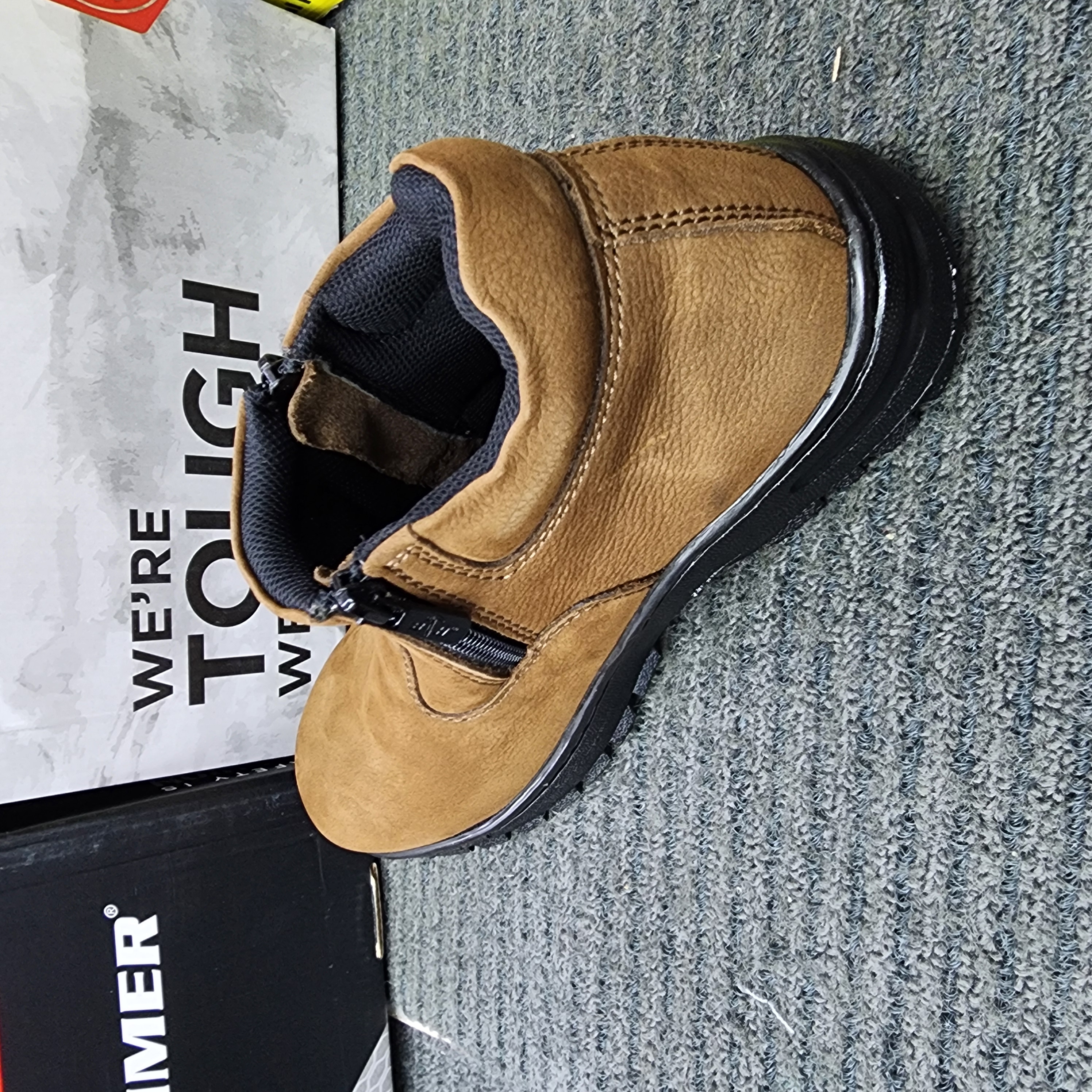 Black Hammer 2000 Series Double Zip Safety Shoes BH 2882 Boots Leather SIRIM DOSH Kasut Kasut Keselamatan