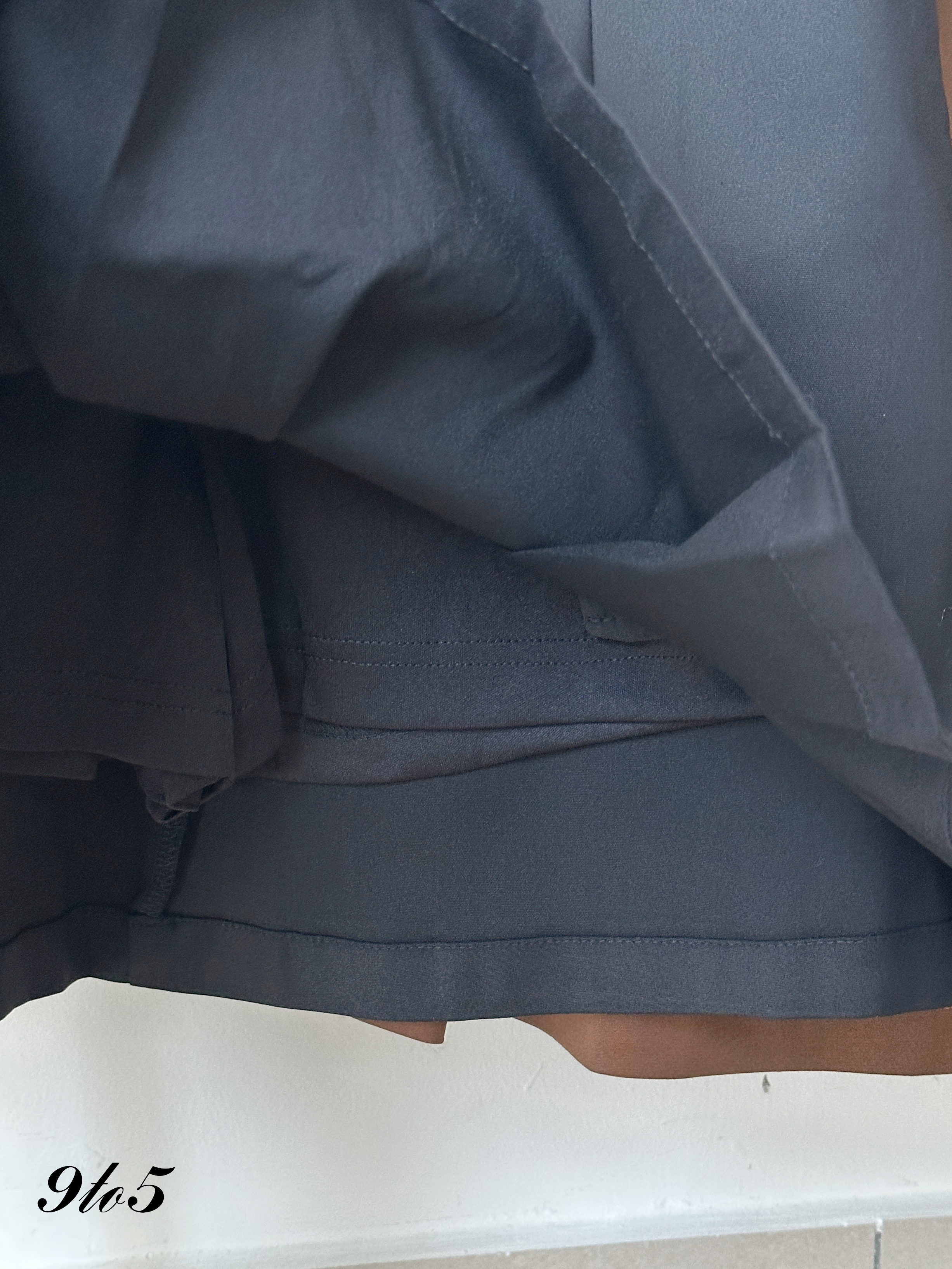 S1858 A Line Short Skirt - Black & Brown