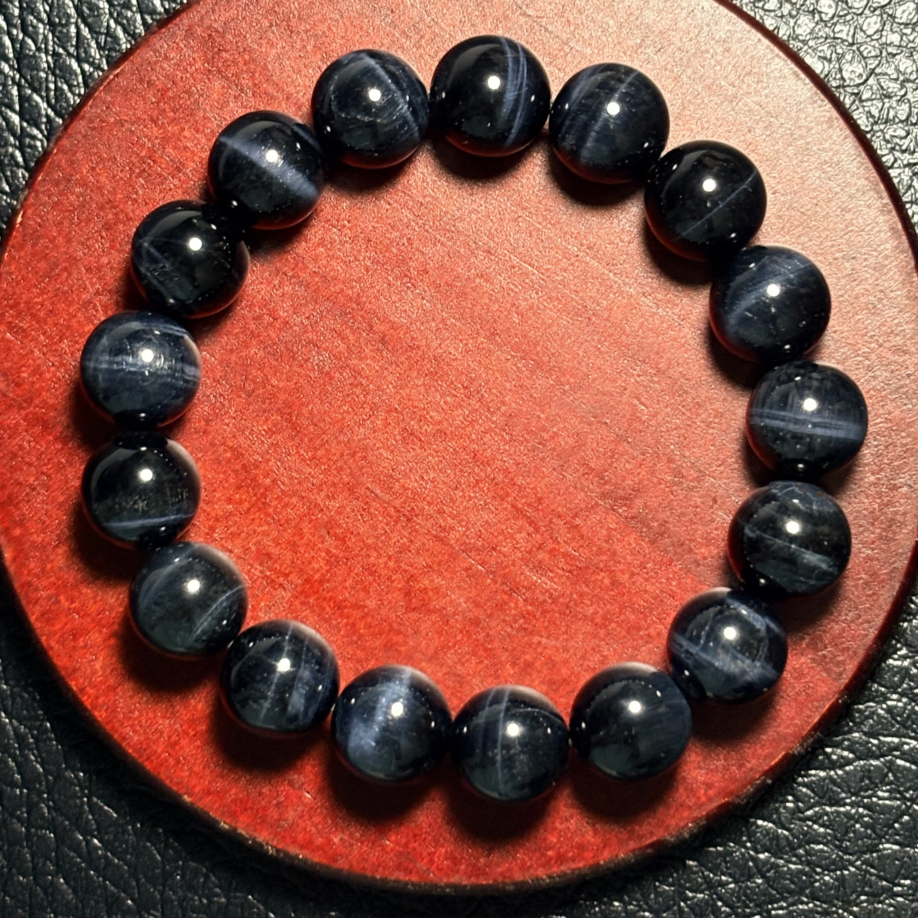 藍虎眼石手串 No.3571| 規格：11.5mm珠15.5cm 手圈