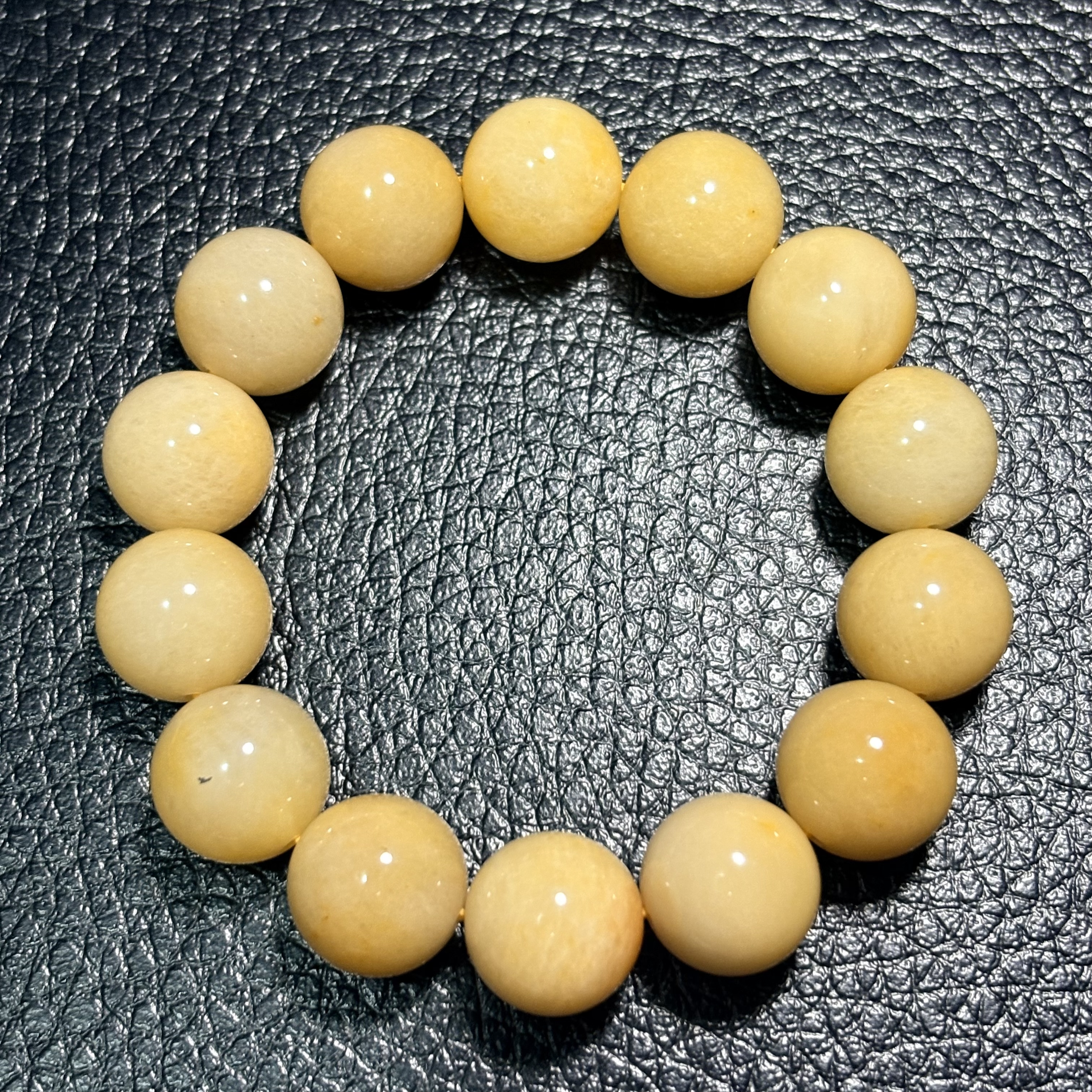 【化太歲】金絲玉玉石手串No.1937｜規格：15mm珠16cm手圍