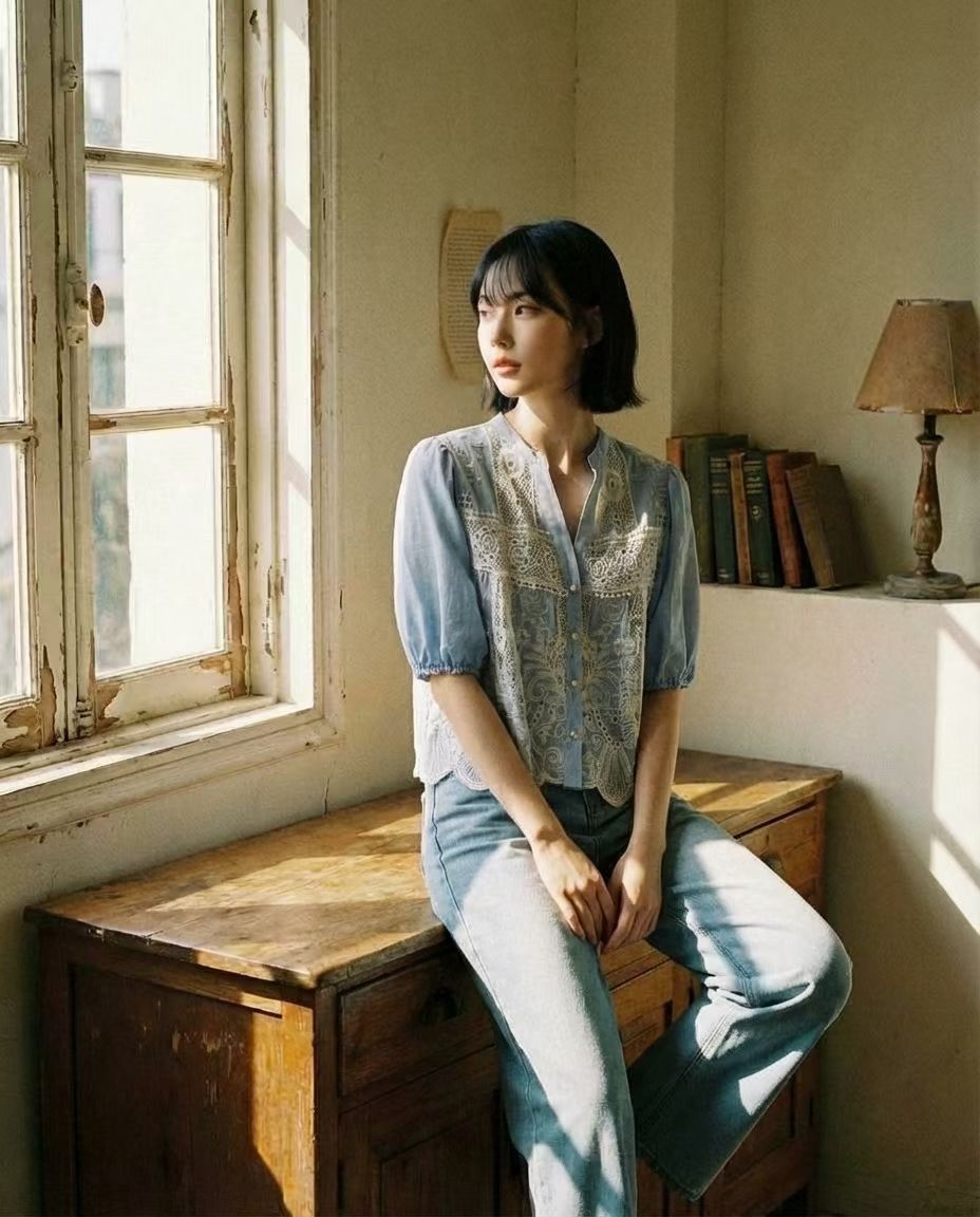 Vintage 通花上衣