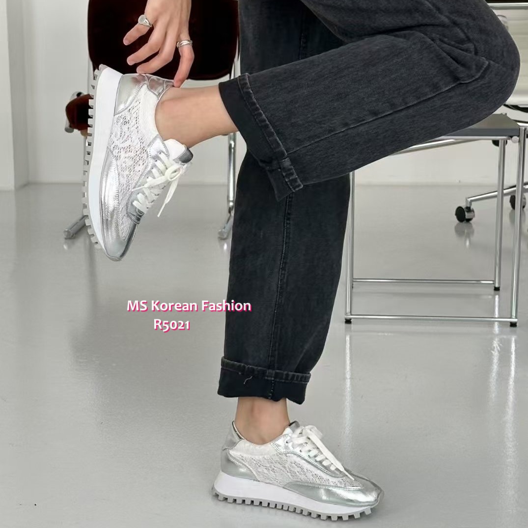 R5021 韓國🇰🇷真皮拼lace波鞋