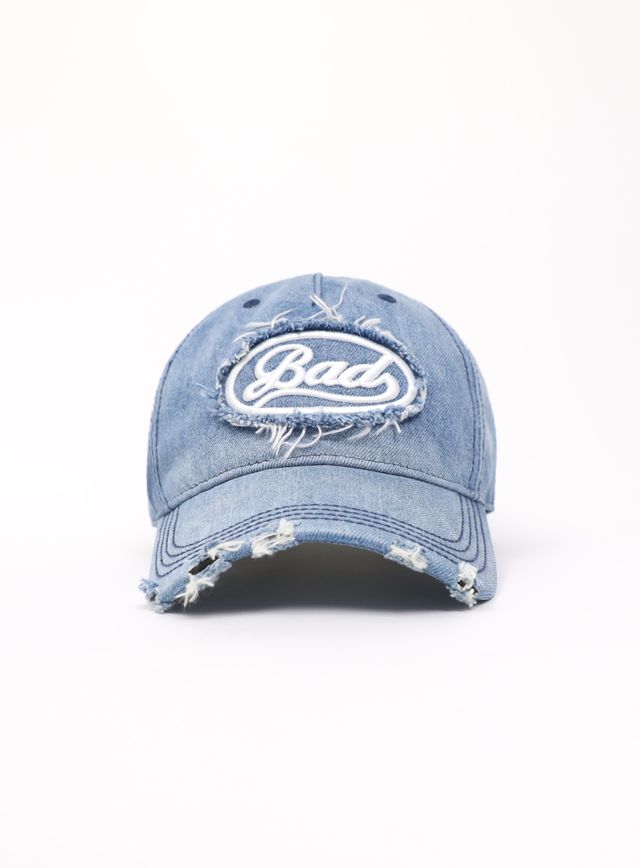 Badblood [w-hat24-028] Oval logo denim ball cap - blue | KAZUE