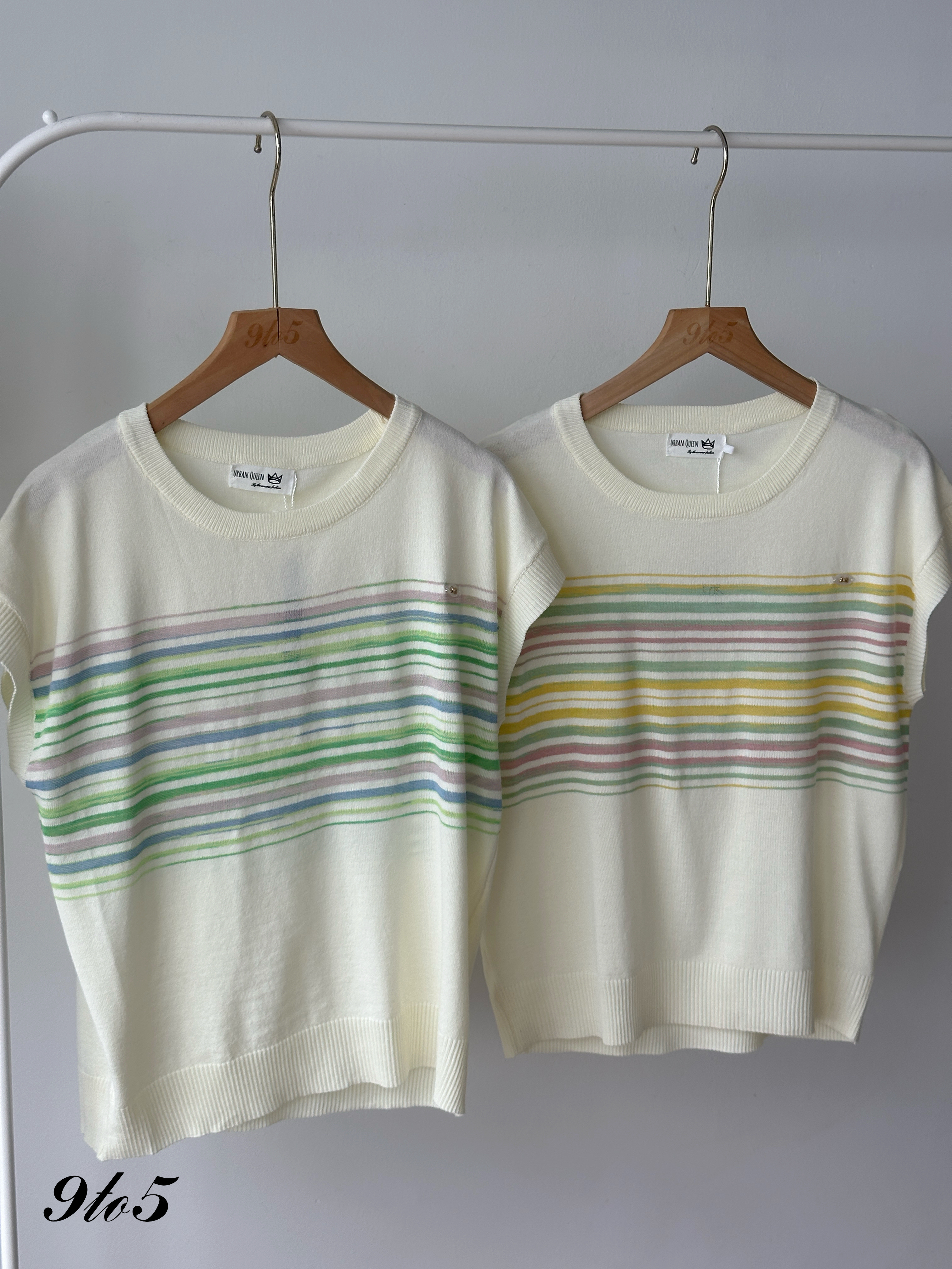 T4330 Contrast Stripe Knit Top - 4 Colors 