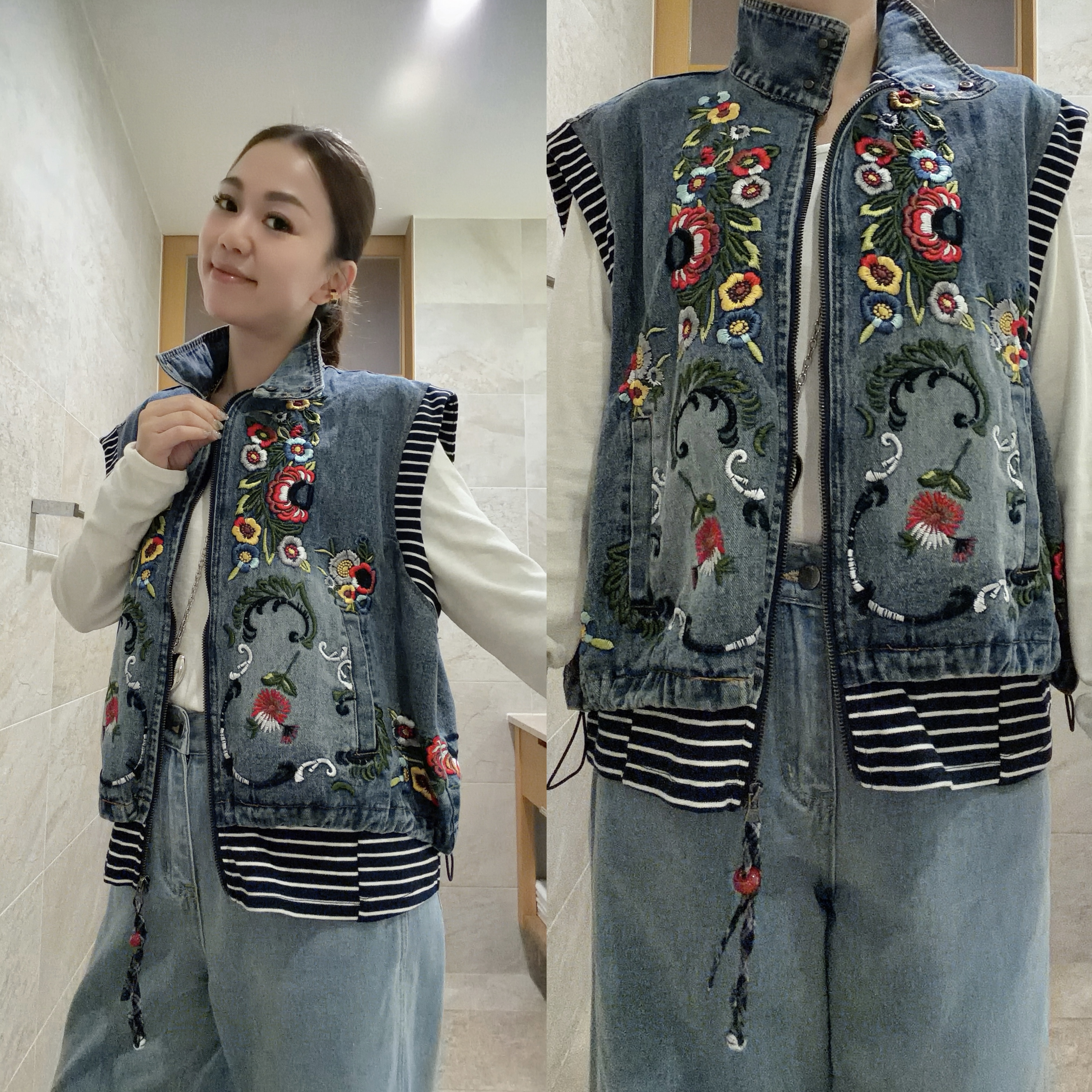 BB14-巧奪天工彩色刺繡花拼布馬甲