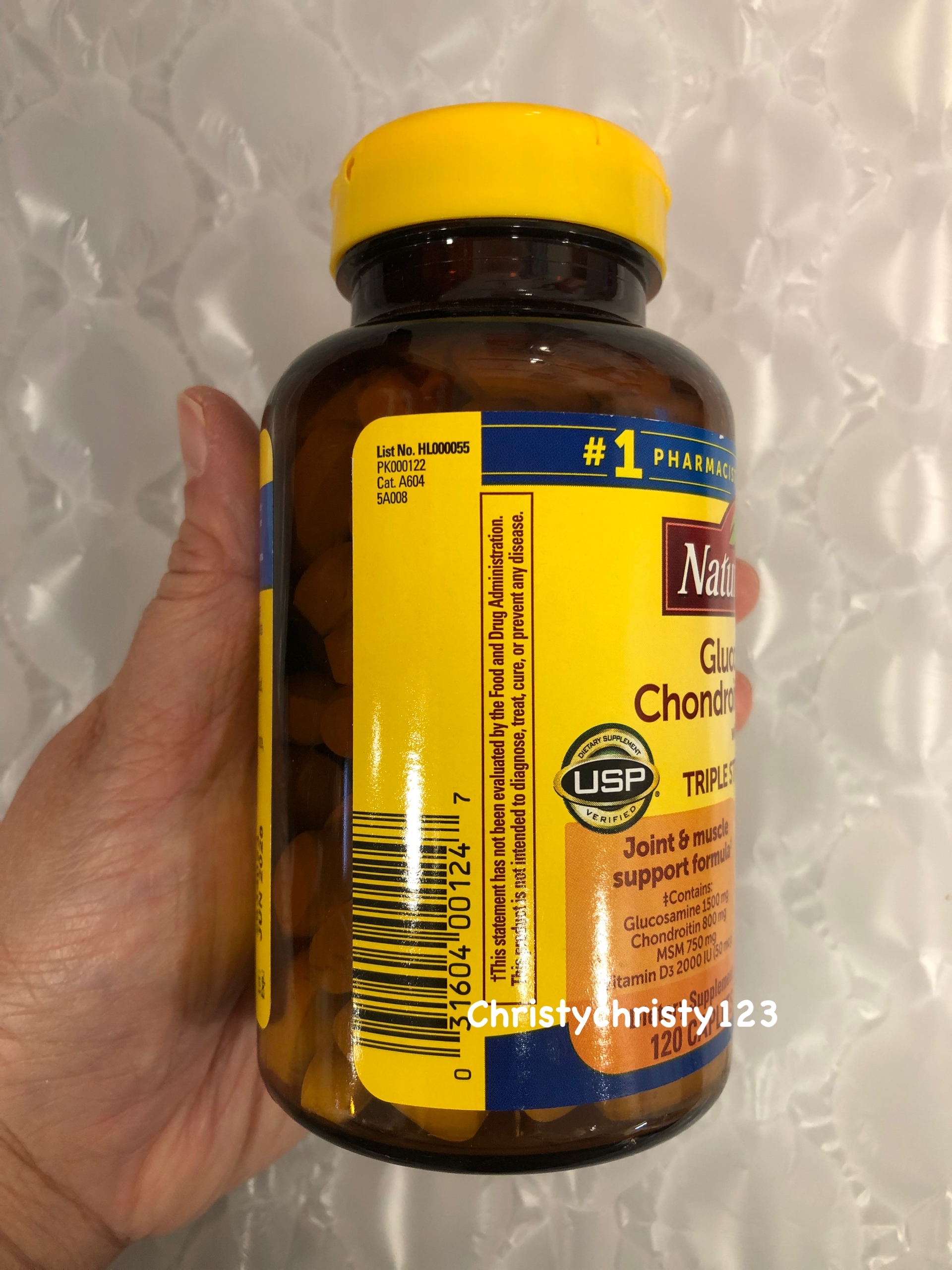 Nature Made 葡萄糖胺+軟骨素+MSM 120粒 (Nature Made Glucosamine Chondroitin Complex with MSM) 