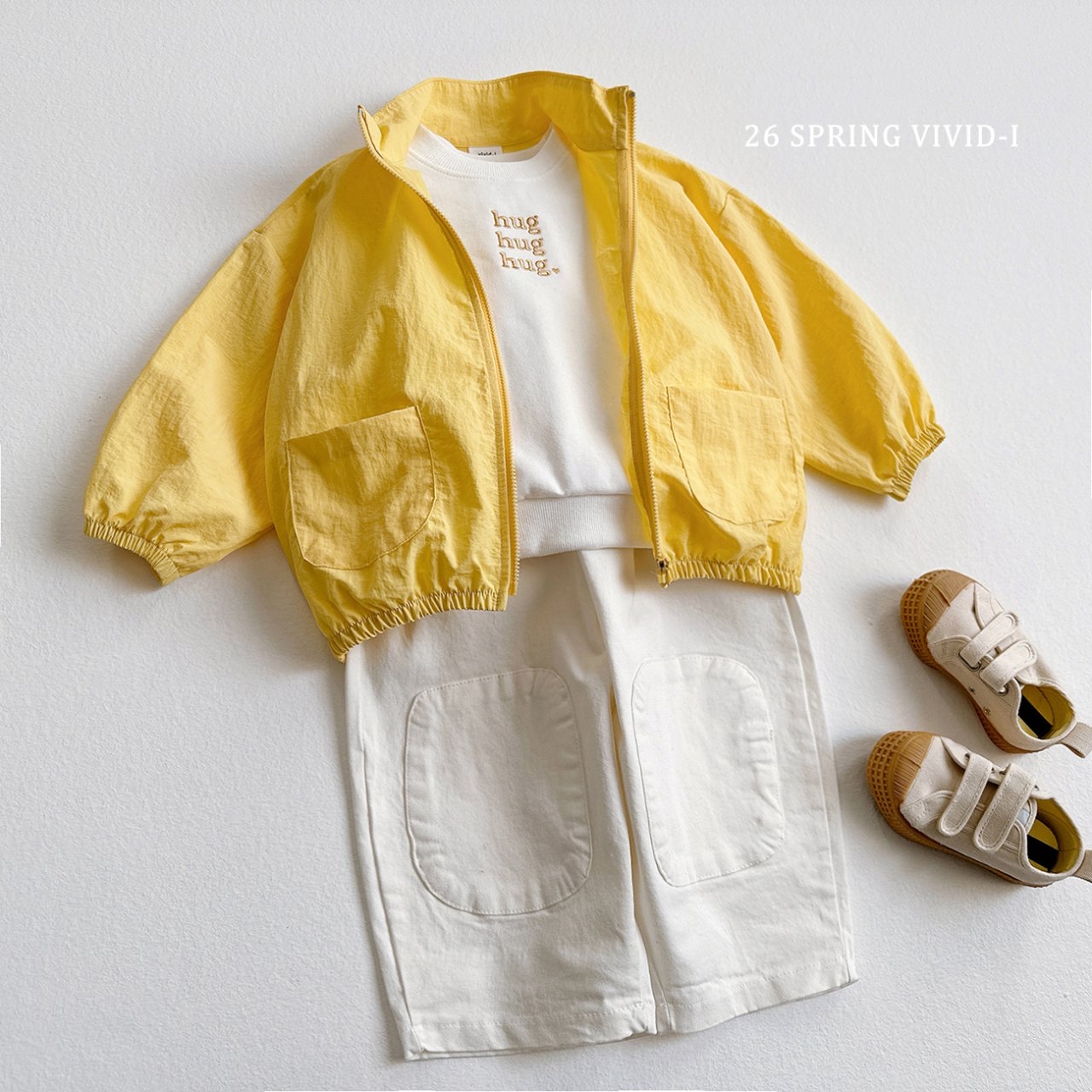 🌸預訂 韓國直送🌸🇰🇷VIVIDI四色Hug刺繡撞色長袖上下套裝