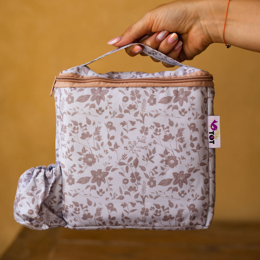 TIDY TOT Premium EasyMat Mini 矽膠吸盤式餐盤(附保溫袋) - 玫瑰花園【建議4個月或以上】