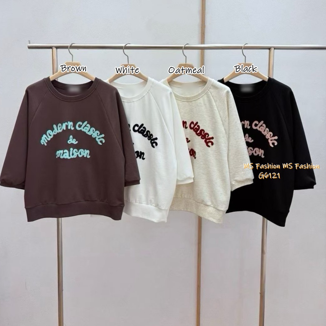 G6121 韓國🇰🇷扭繩字母中袖top