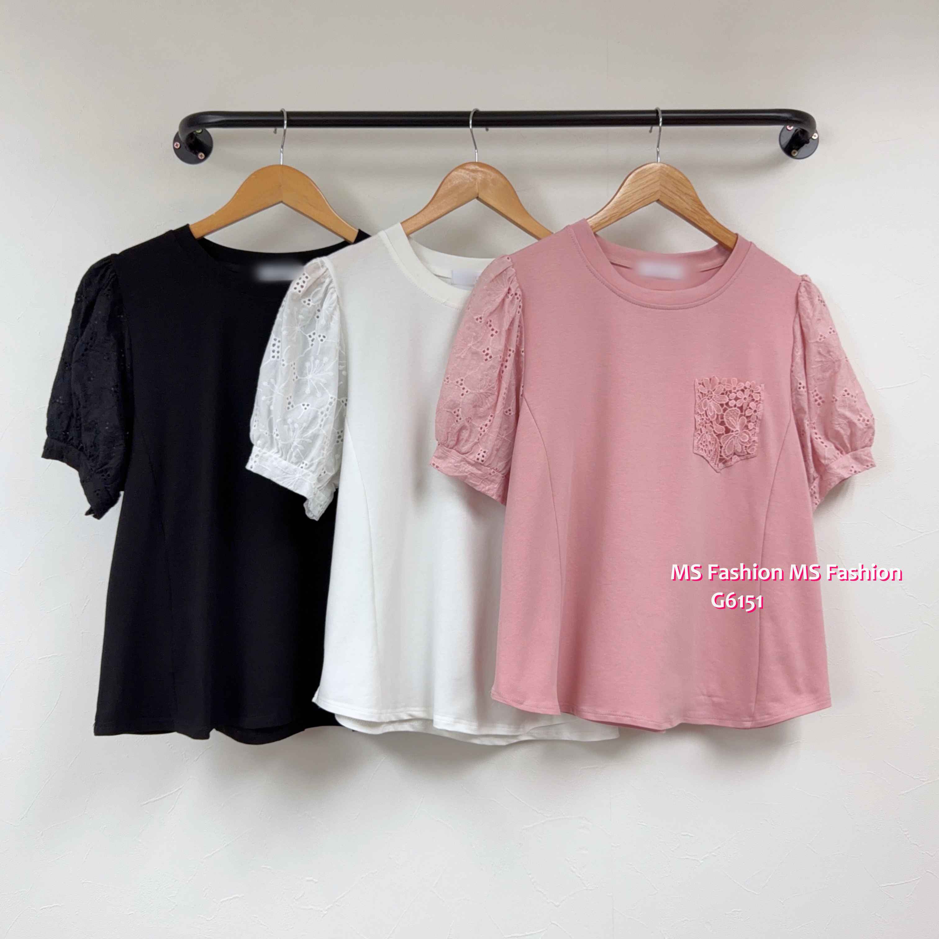 G6151 韓國🇰🇷淨色通花top