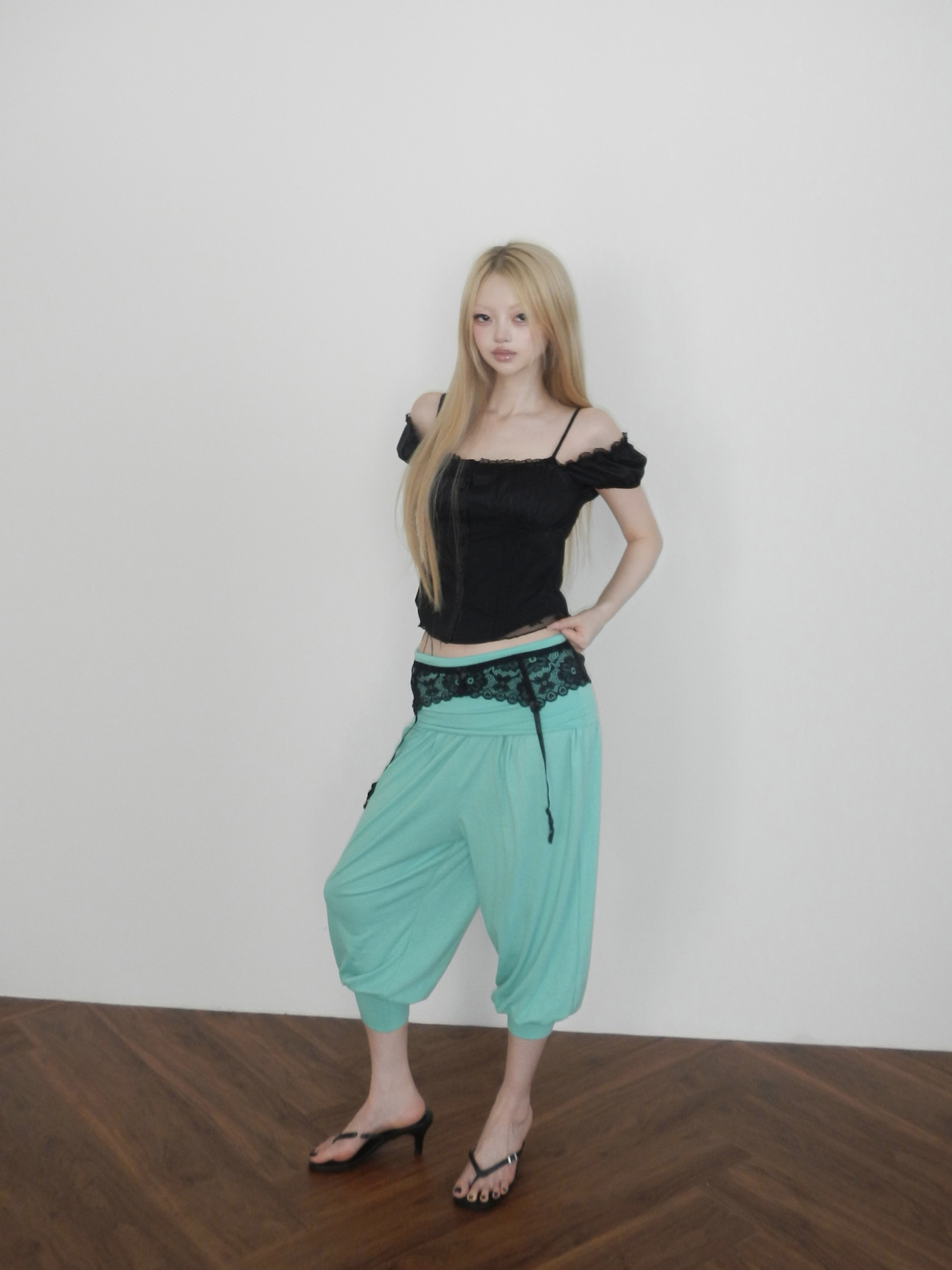Foldover Waist Capri Pants