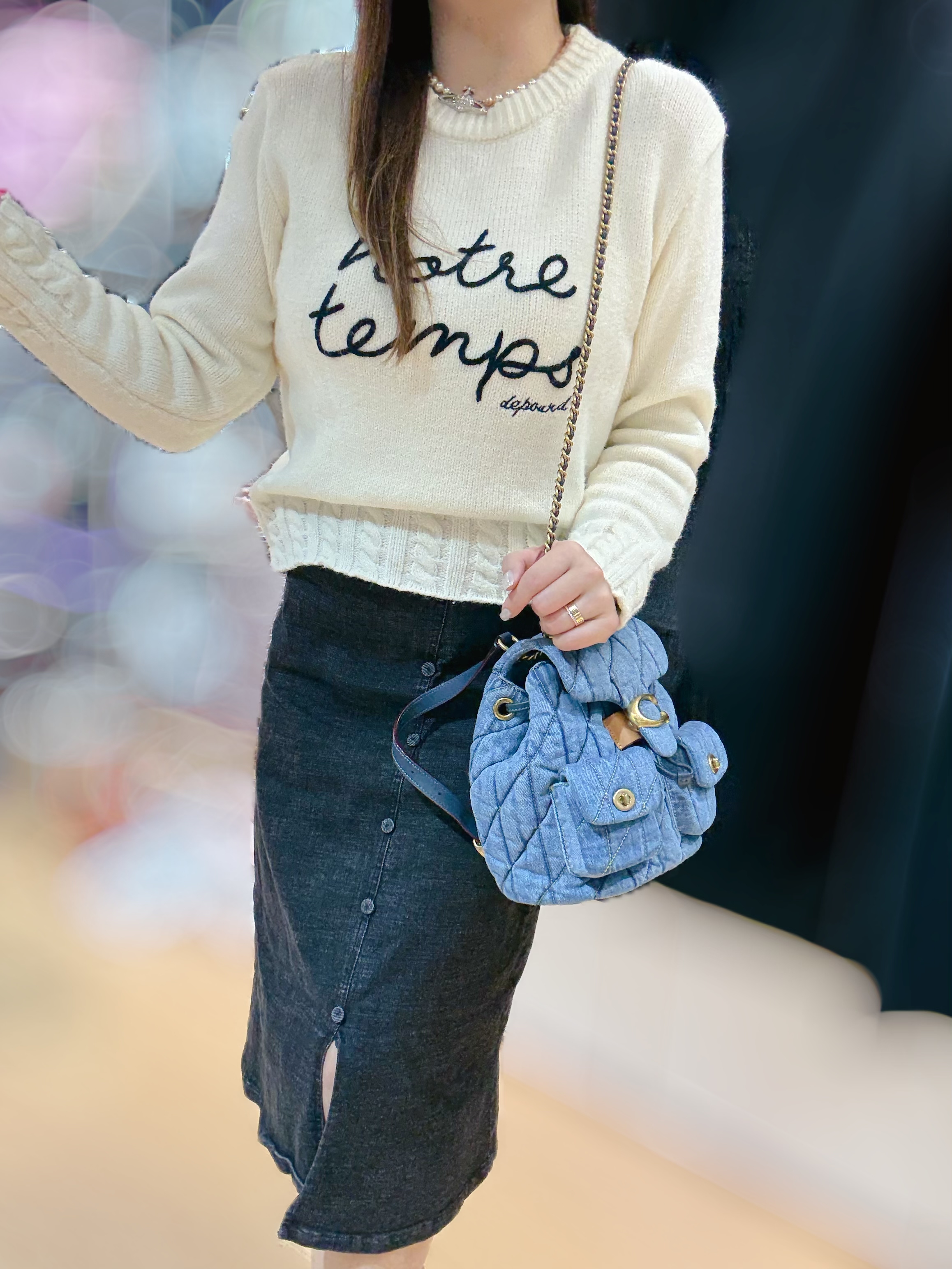 Coach Tabby denim backpack 