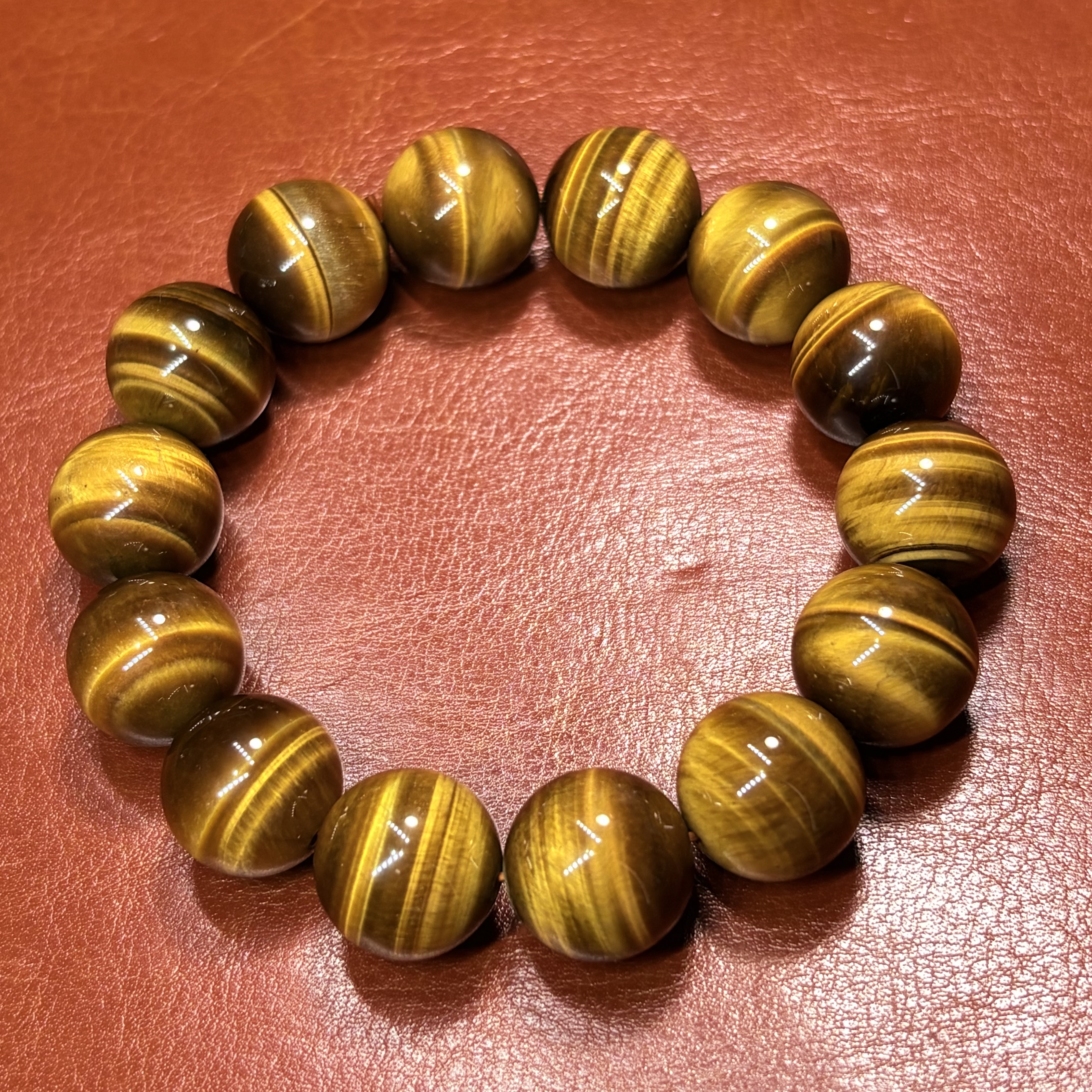 黃虎眼石手串No.3103 ｜規格：16mm珠18cm手圍