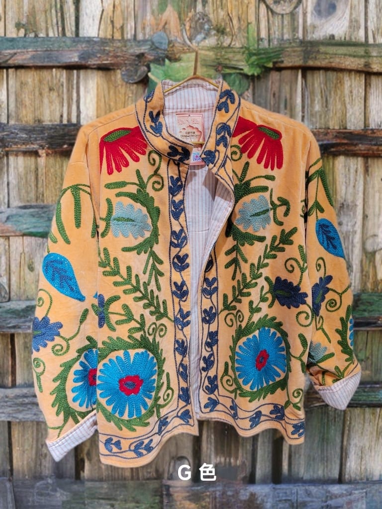 印度 Suzani 刺繡絲絨褸 