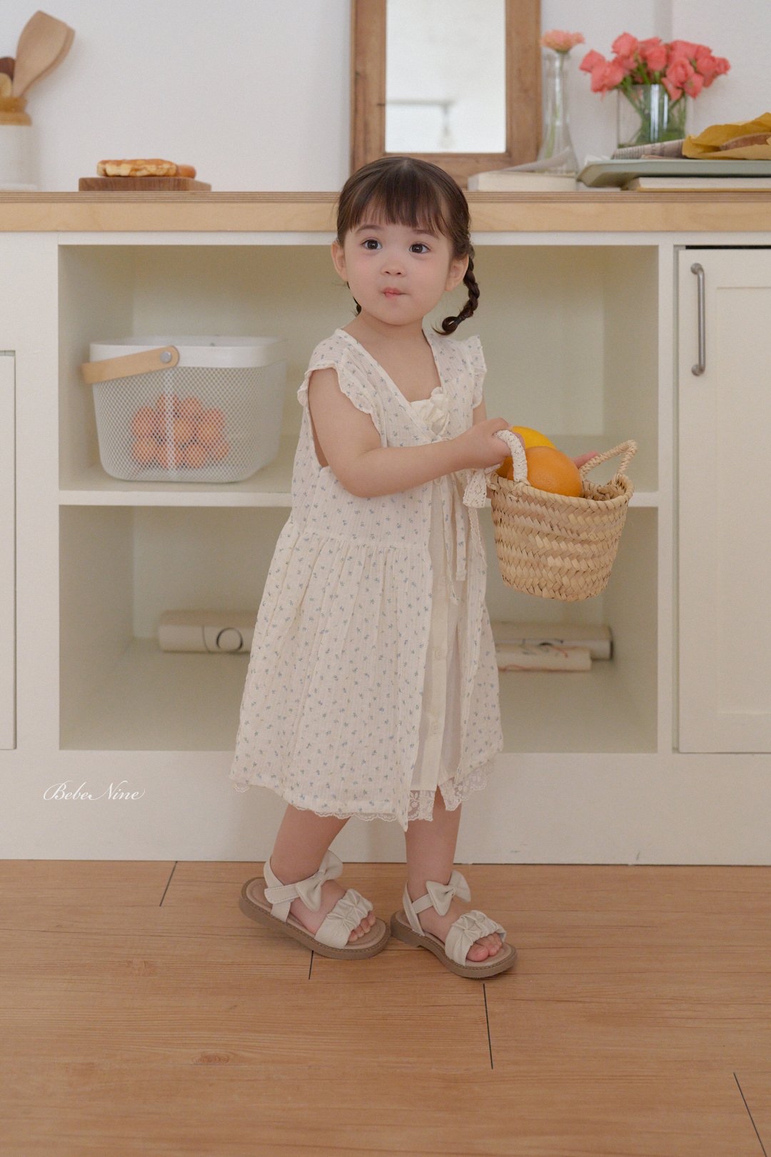 ☀️預訂 韓國直送☀️🇰🇷Bebenine兩色碎花綁帶荷葉邊背心連身裙