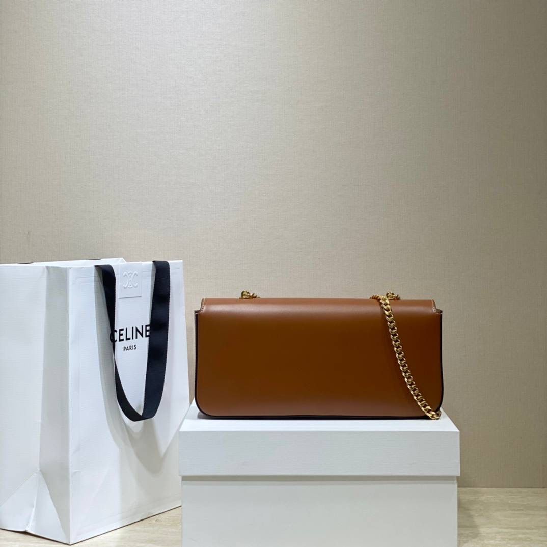 🔥大货实拍图 𝗖𝗘𝗟𝗜𝗡𝗘 ♥ 亮泽牛皮革链条包 型号：197413 尺寸：33*13*5cm