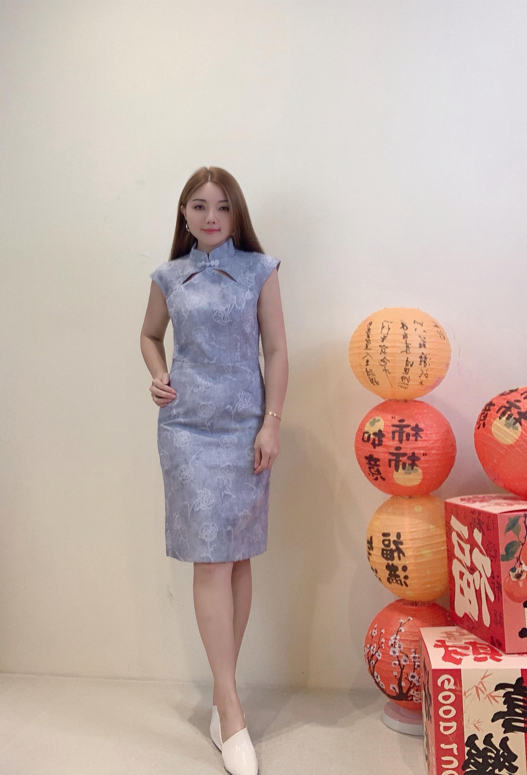 优雅旗袍连身裙 D0366